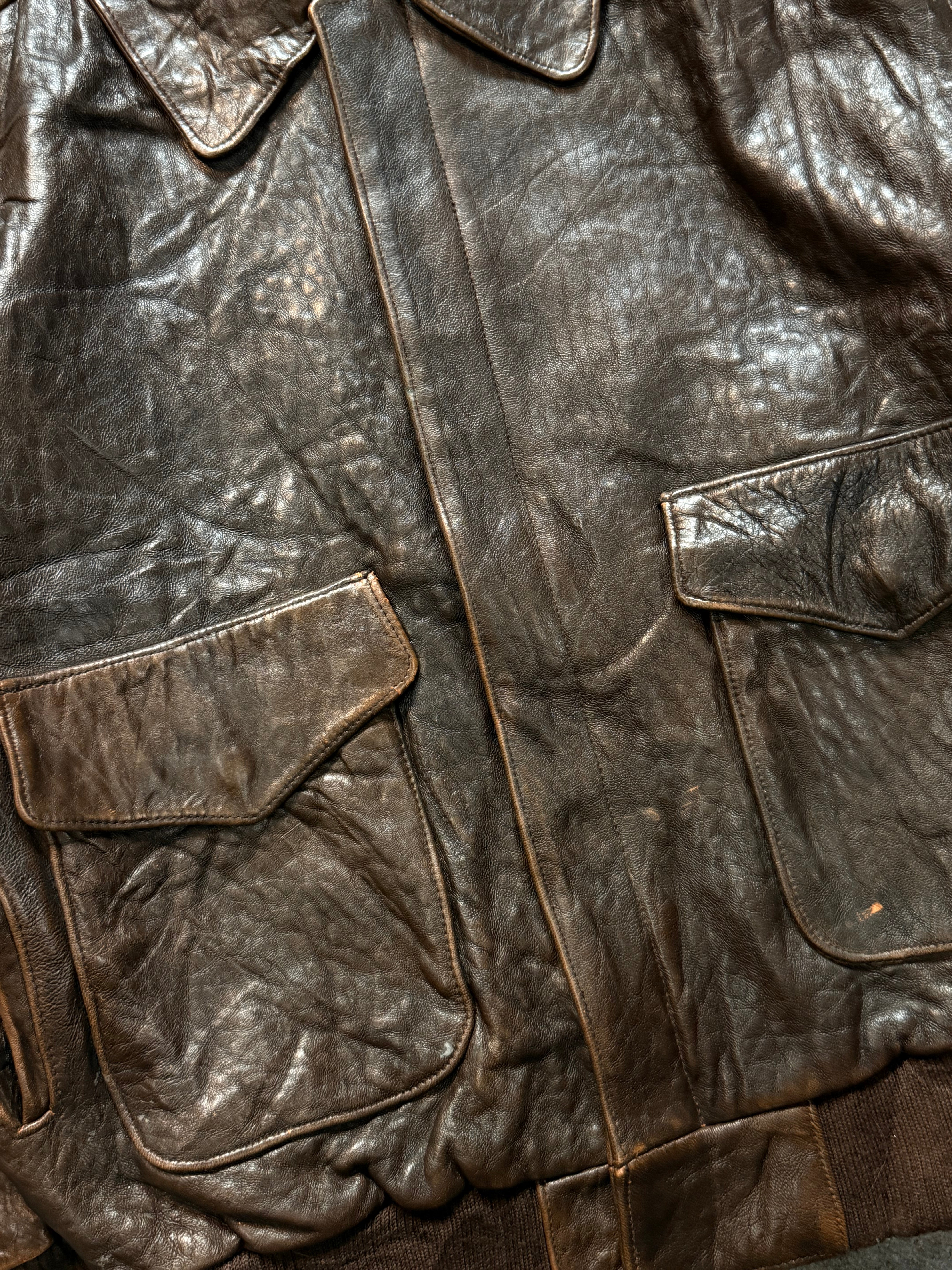 Pilot aviator bomber leather jacket(L/XL)