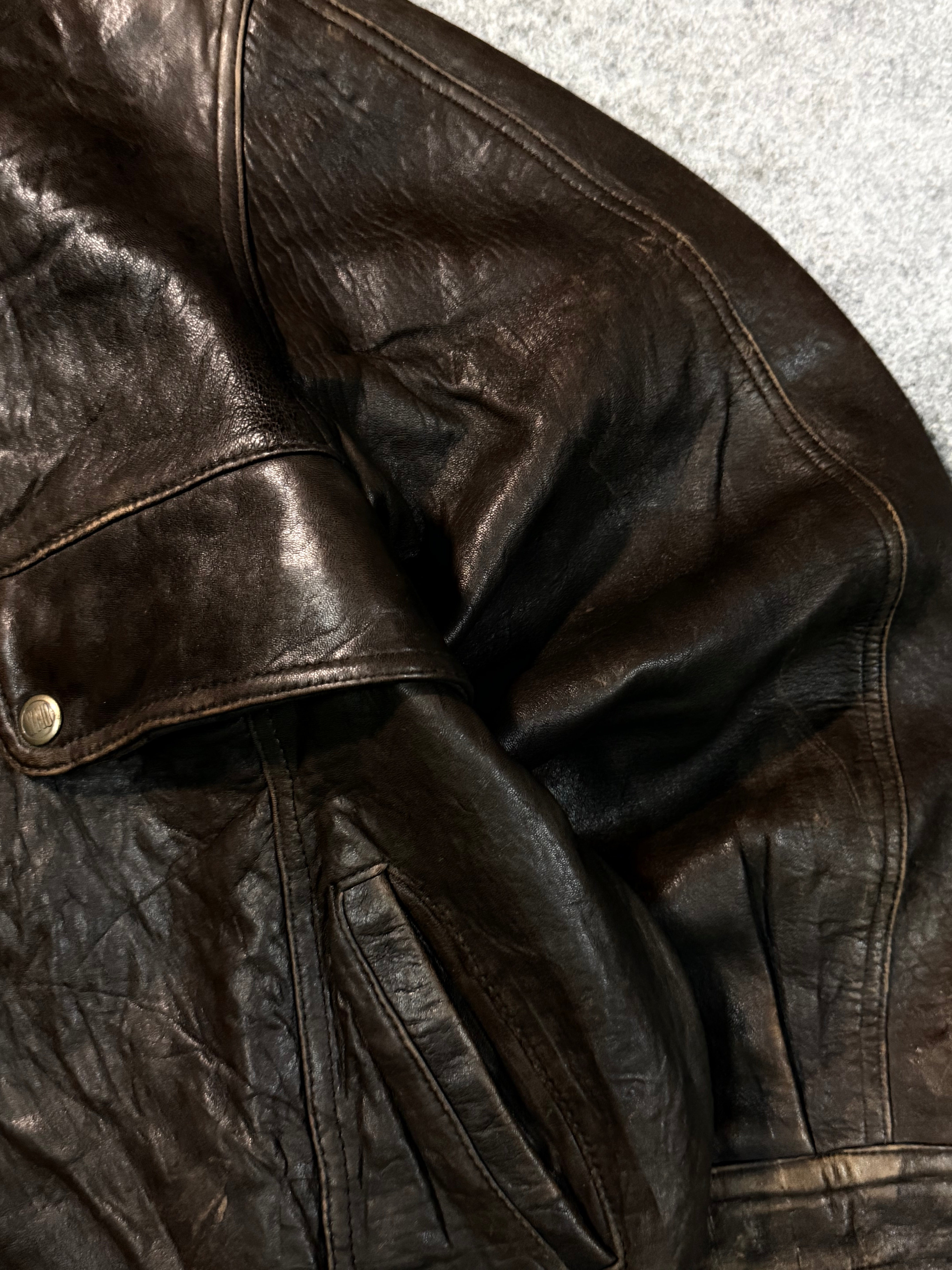 Bomber leather jacket(M/L)