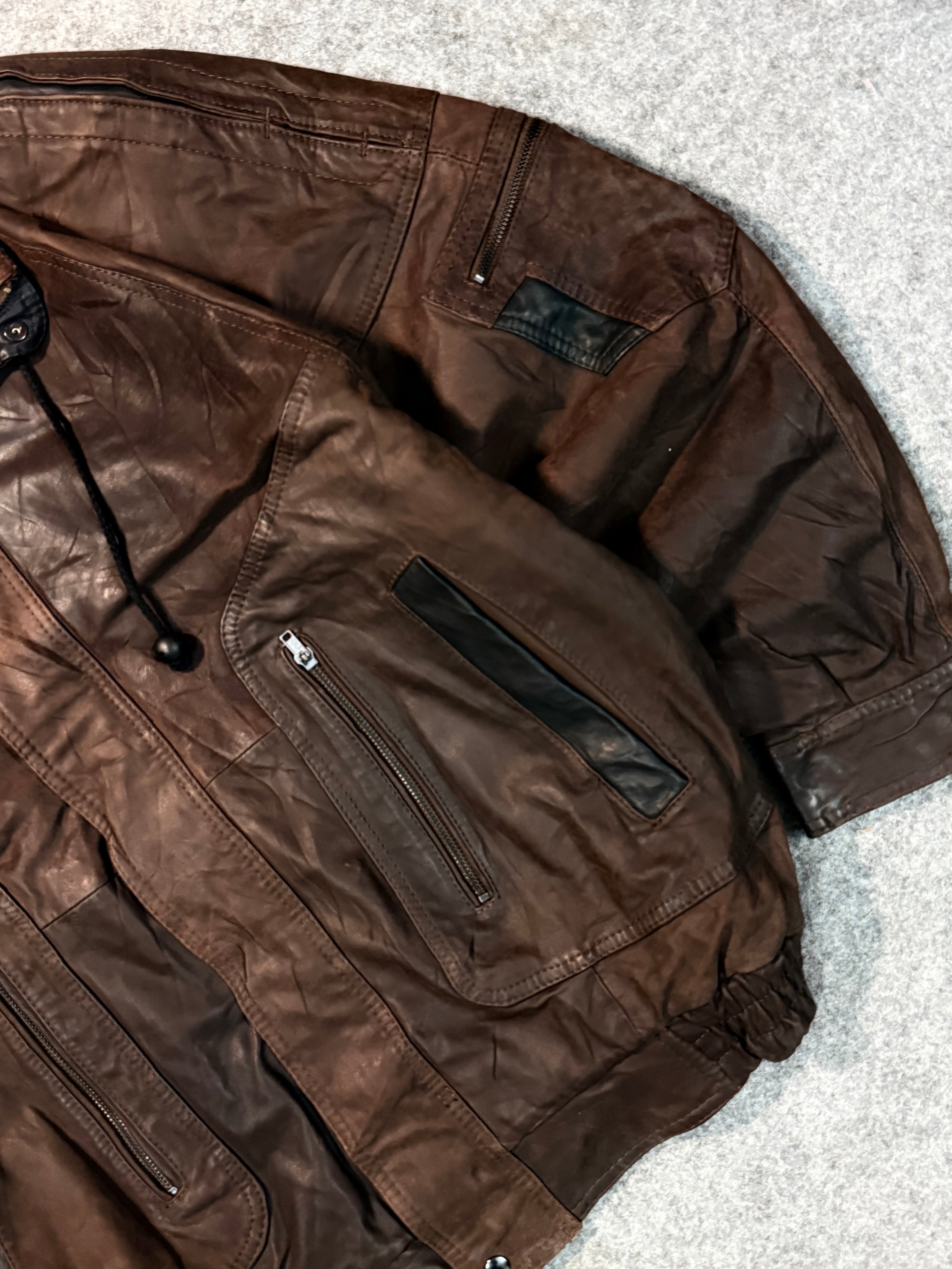 Bomber leather jacket(XL+)