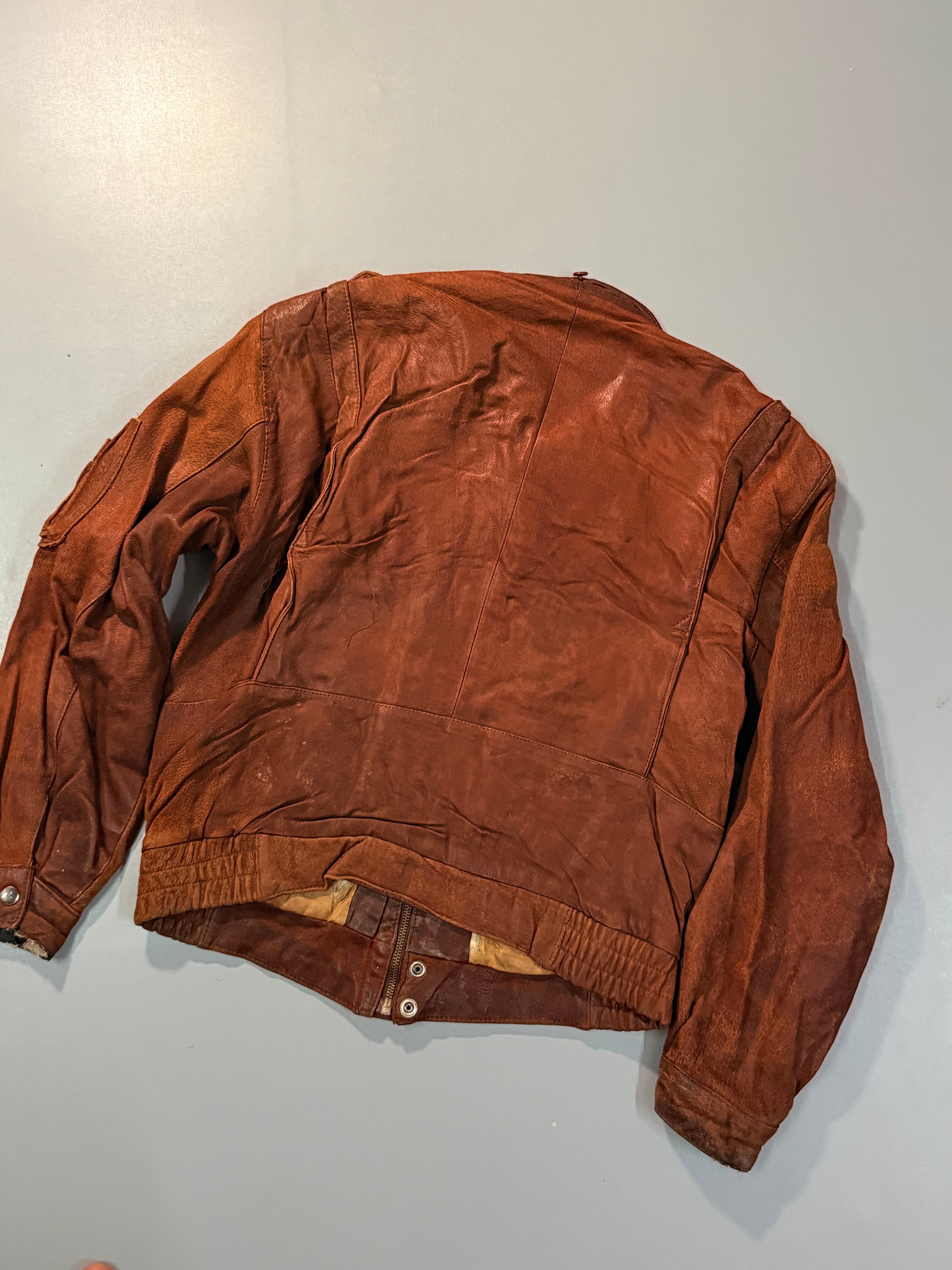 Bomber leather jacket(XS/S)
