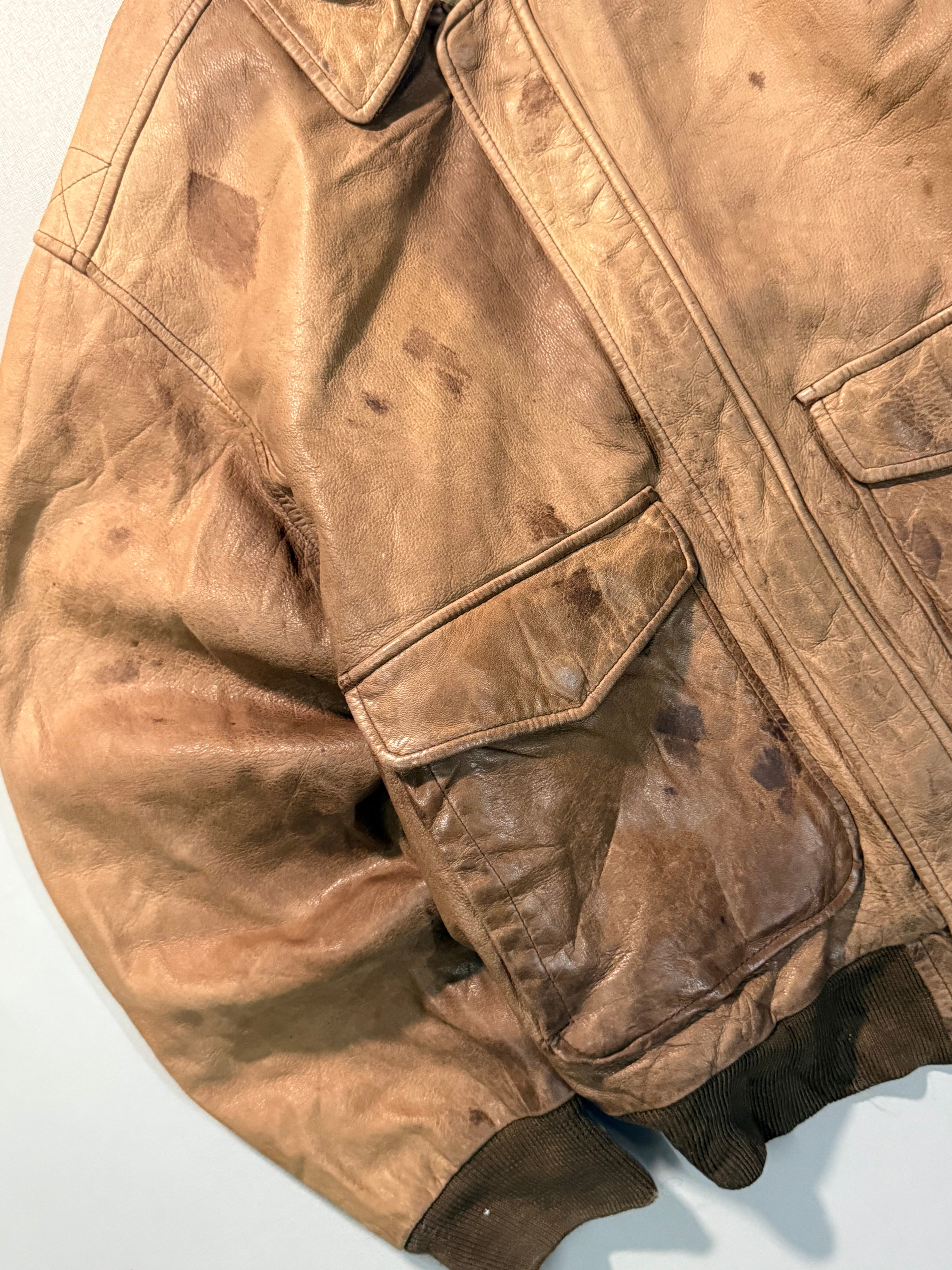 Bomber leather jacket(M/L)