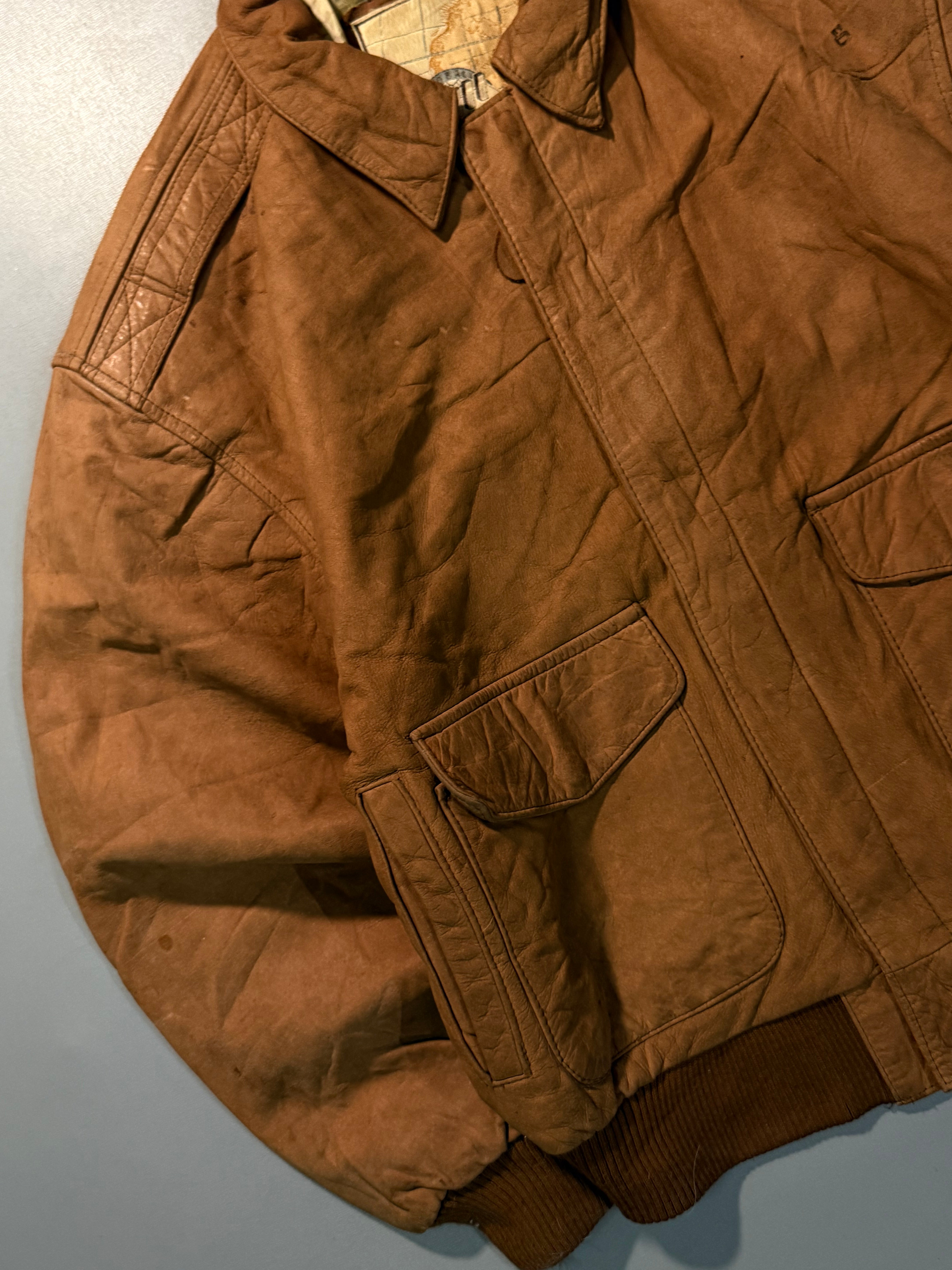 Bomber leather jacket(M/L)