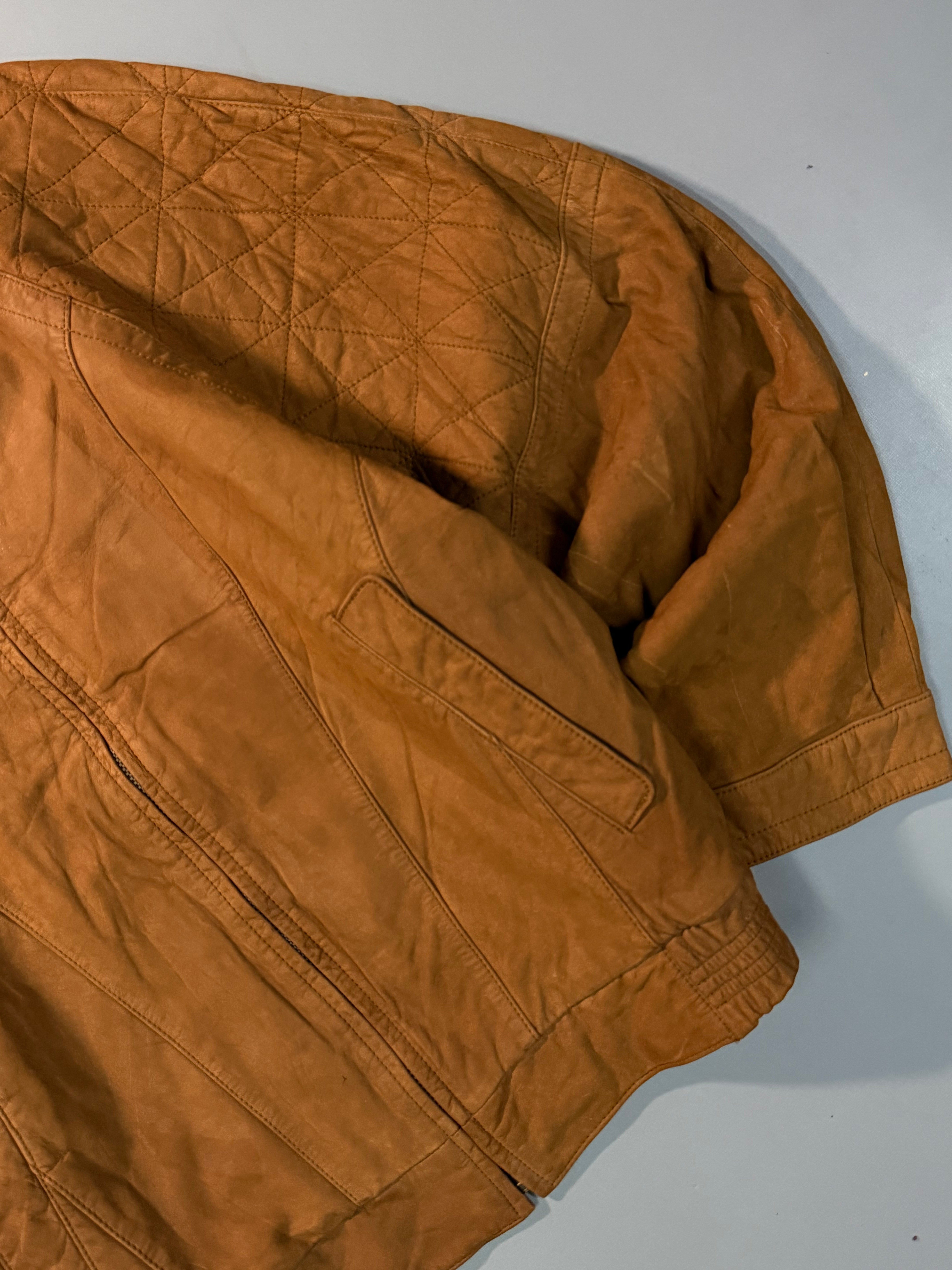 Bomber leather jacket(M/L)