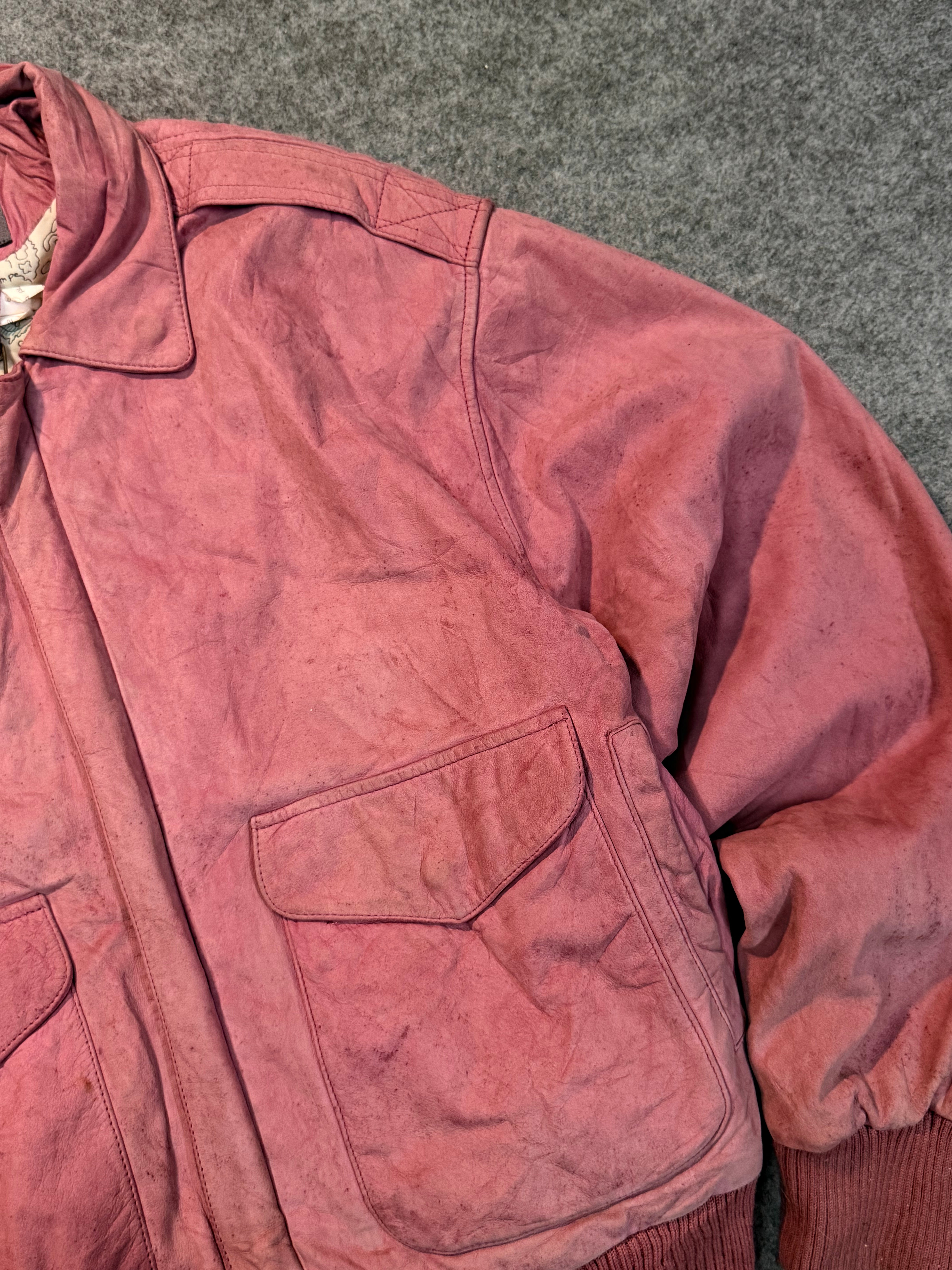 Bomber leather jacket(S/M/L)