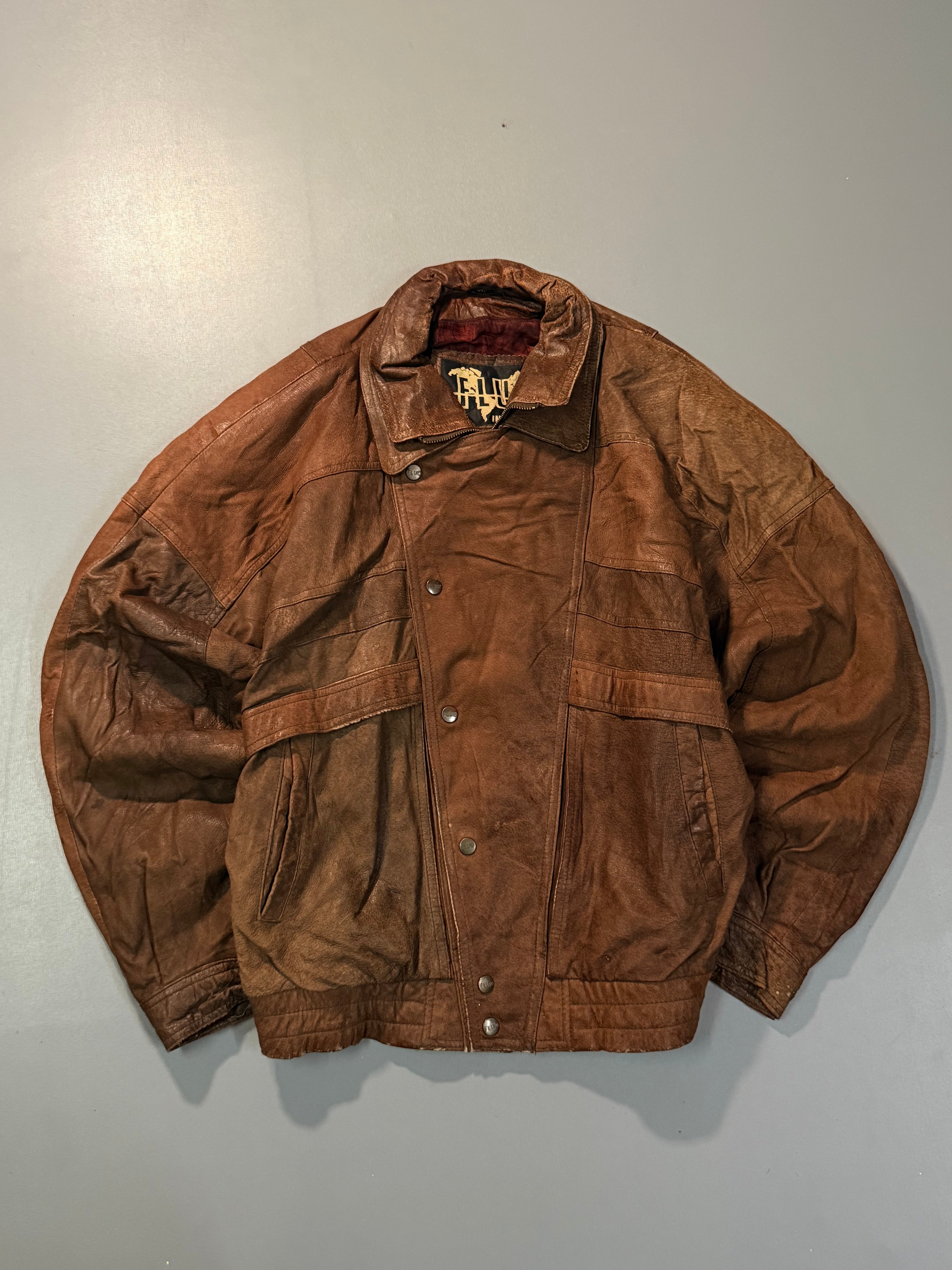 Bomber leather jacket(M/L)