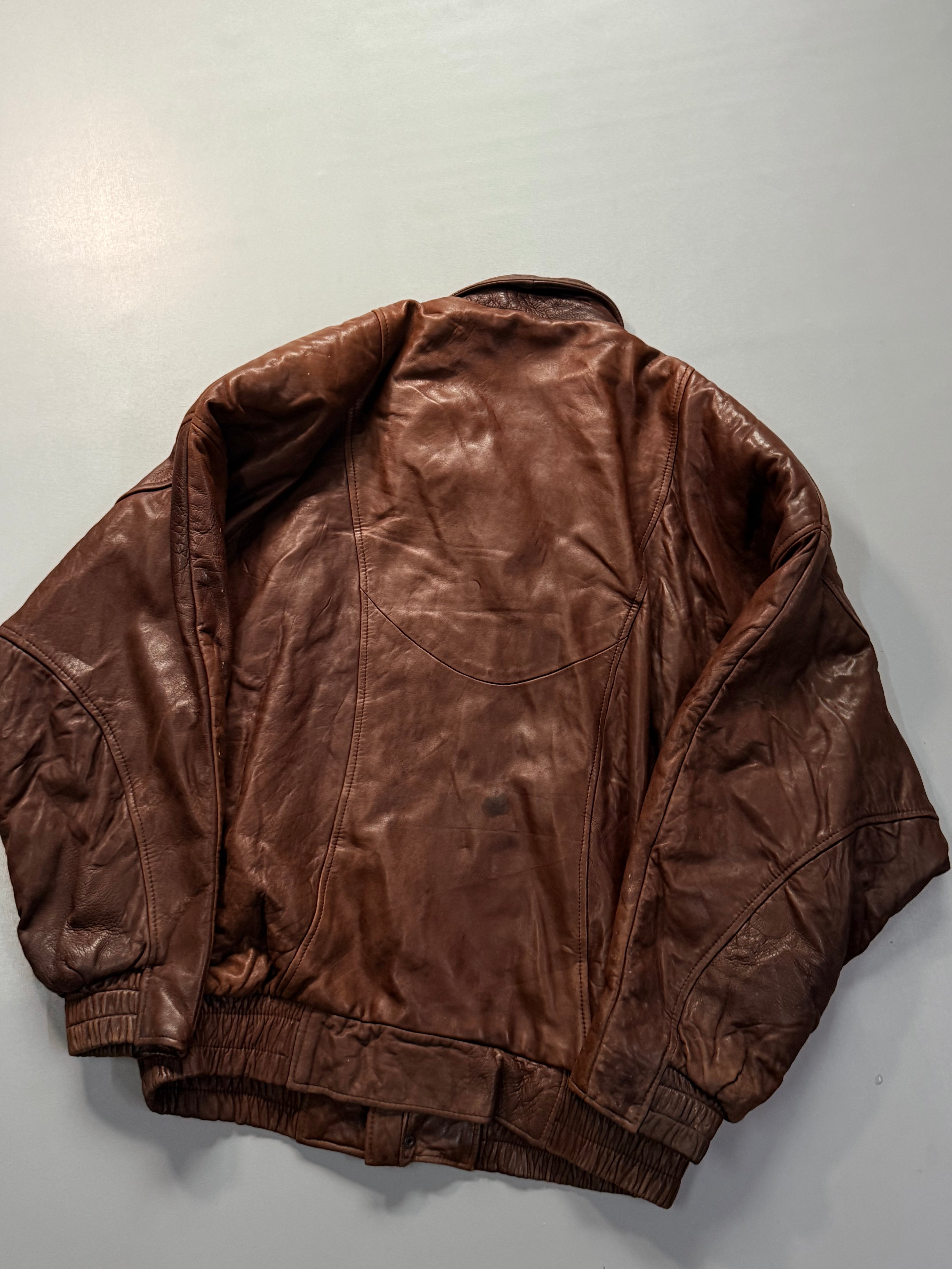 Bomber leather jacket(XL/2XL)
