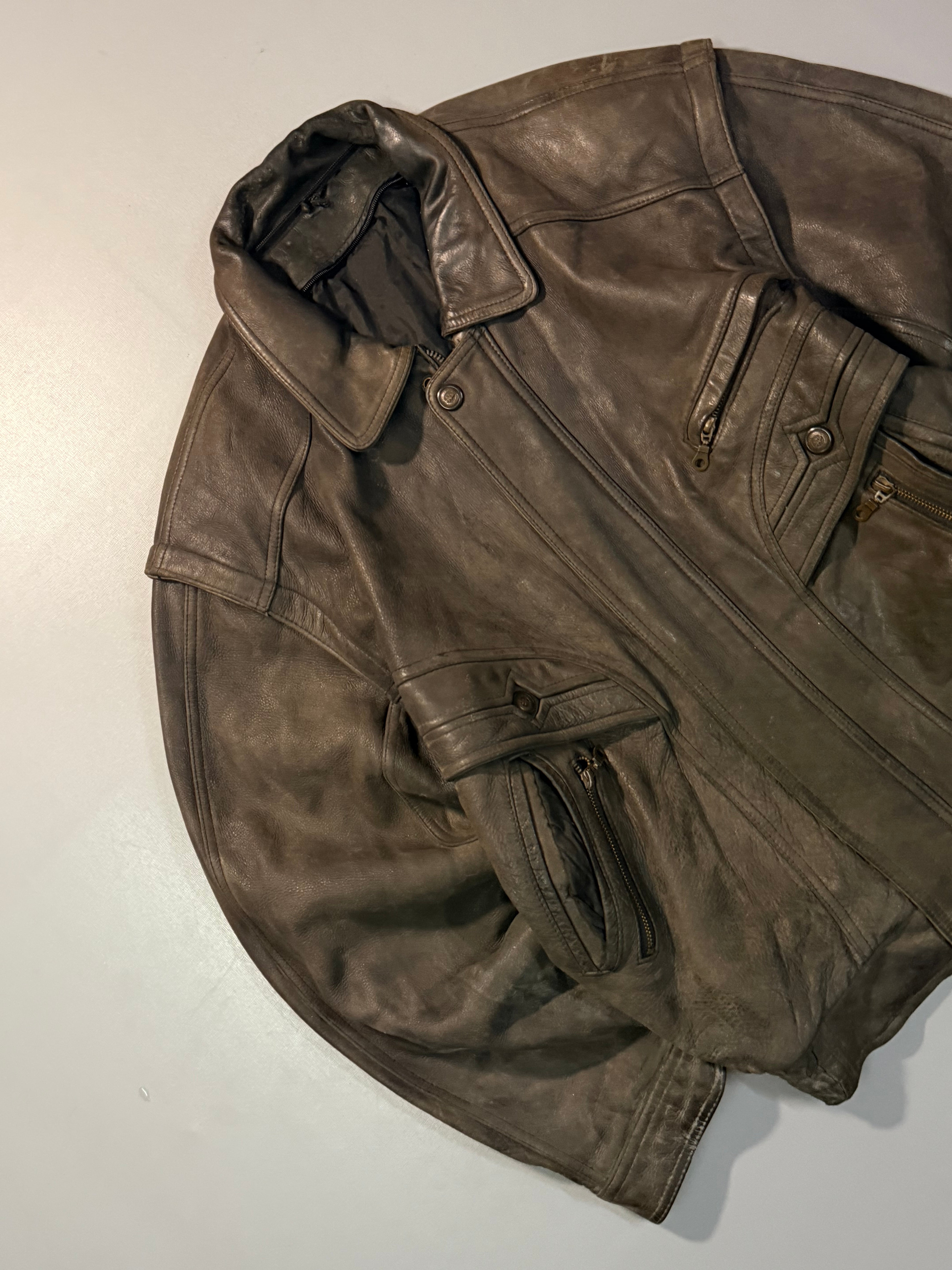 Bomber leather jacket(M/L)
