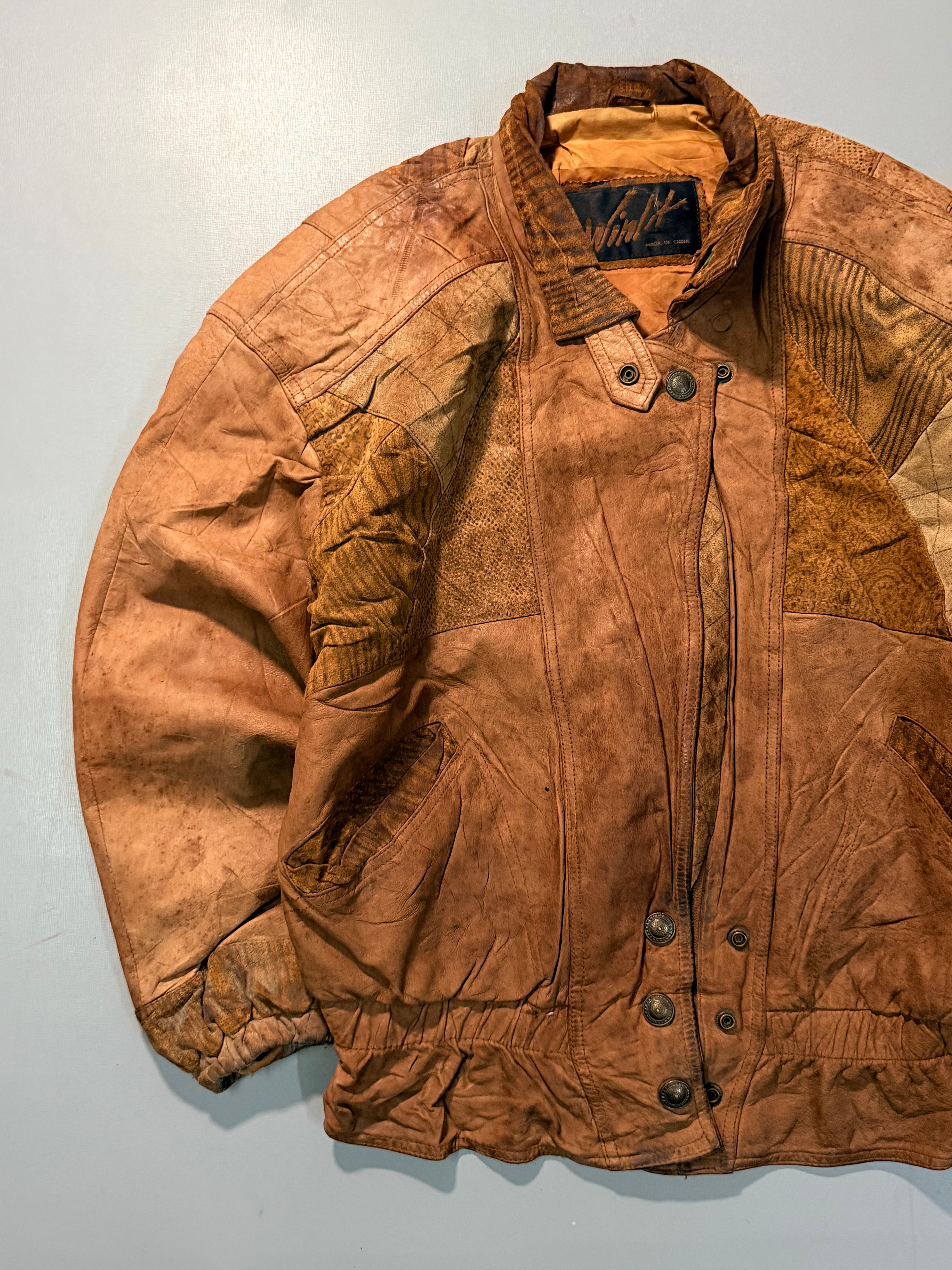 Bomber leather jacket(S/M)