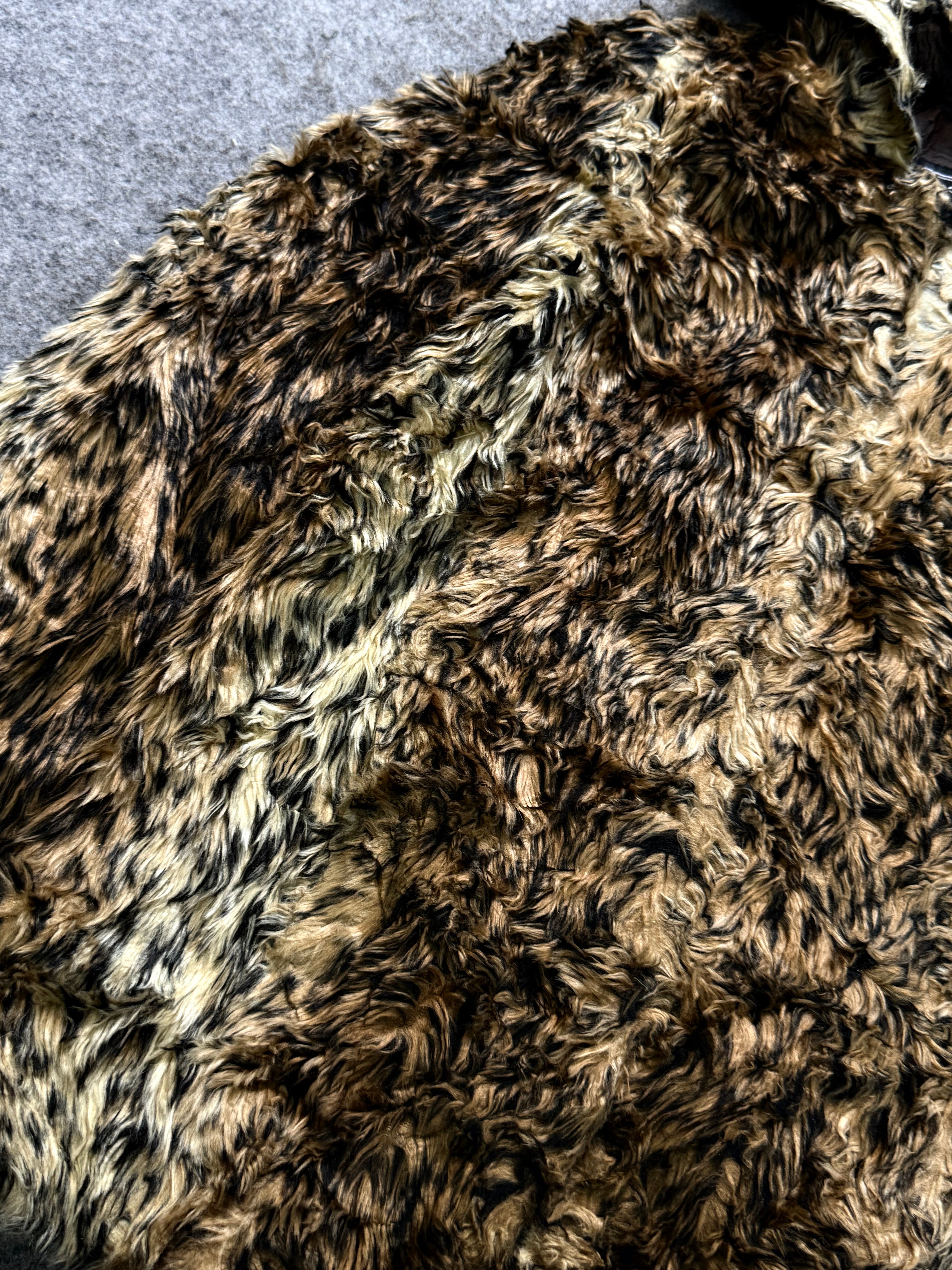 Animal print fur coat(XS/S)