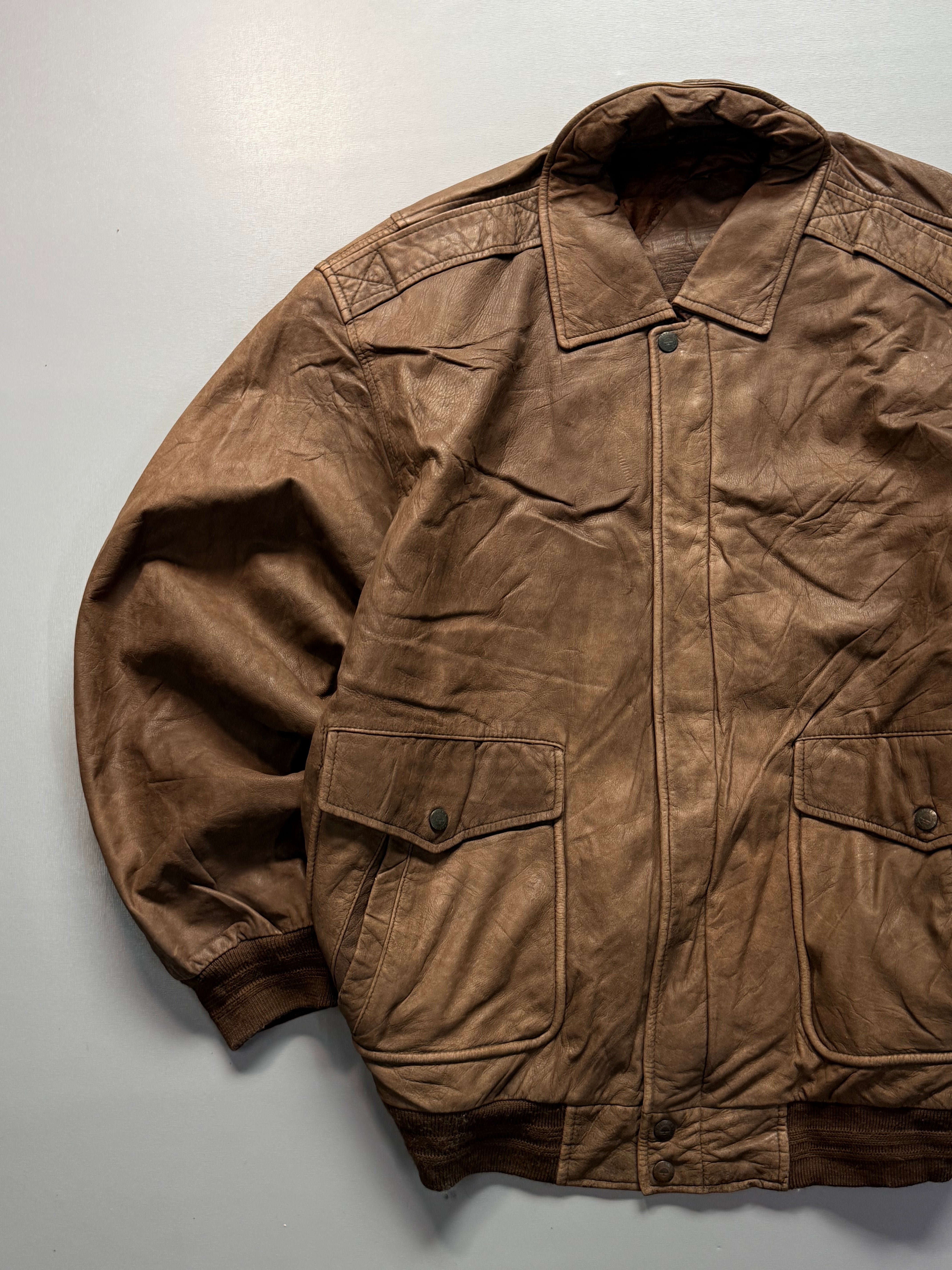 Bomber leather jacket(L/XL)