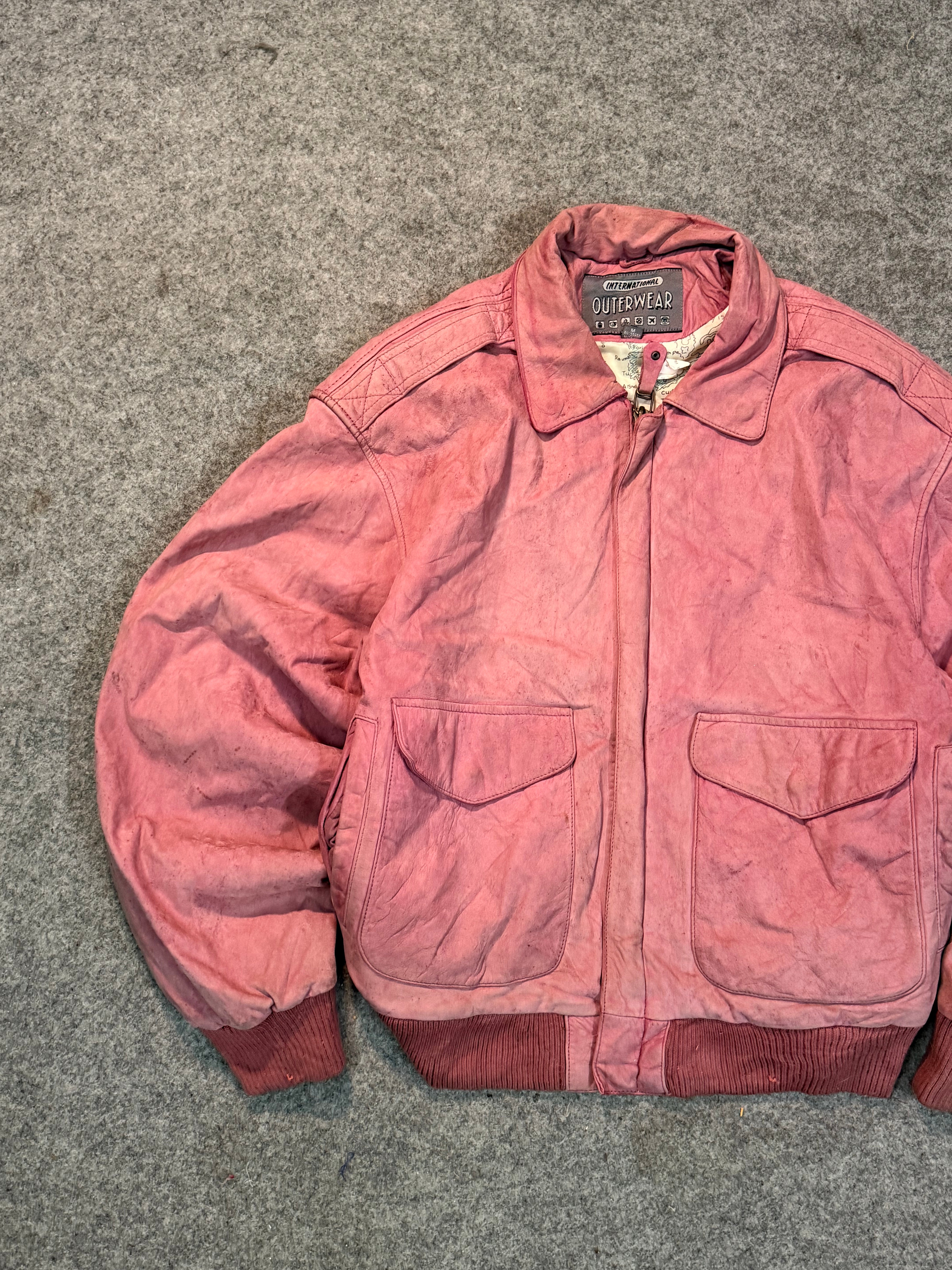 Bomber leather jacket(S/M/L)