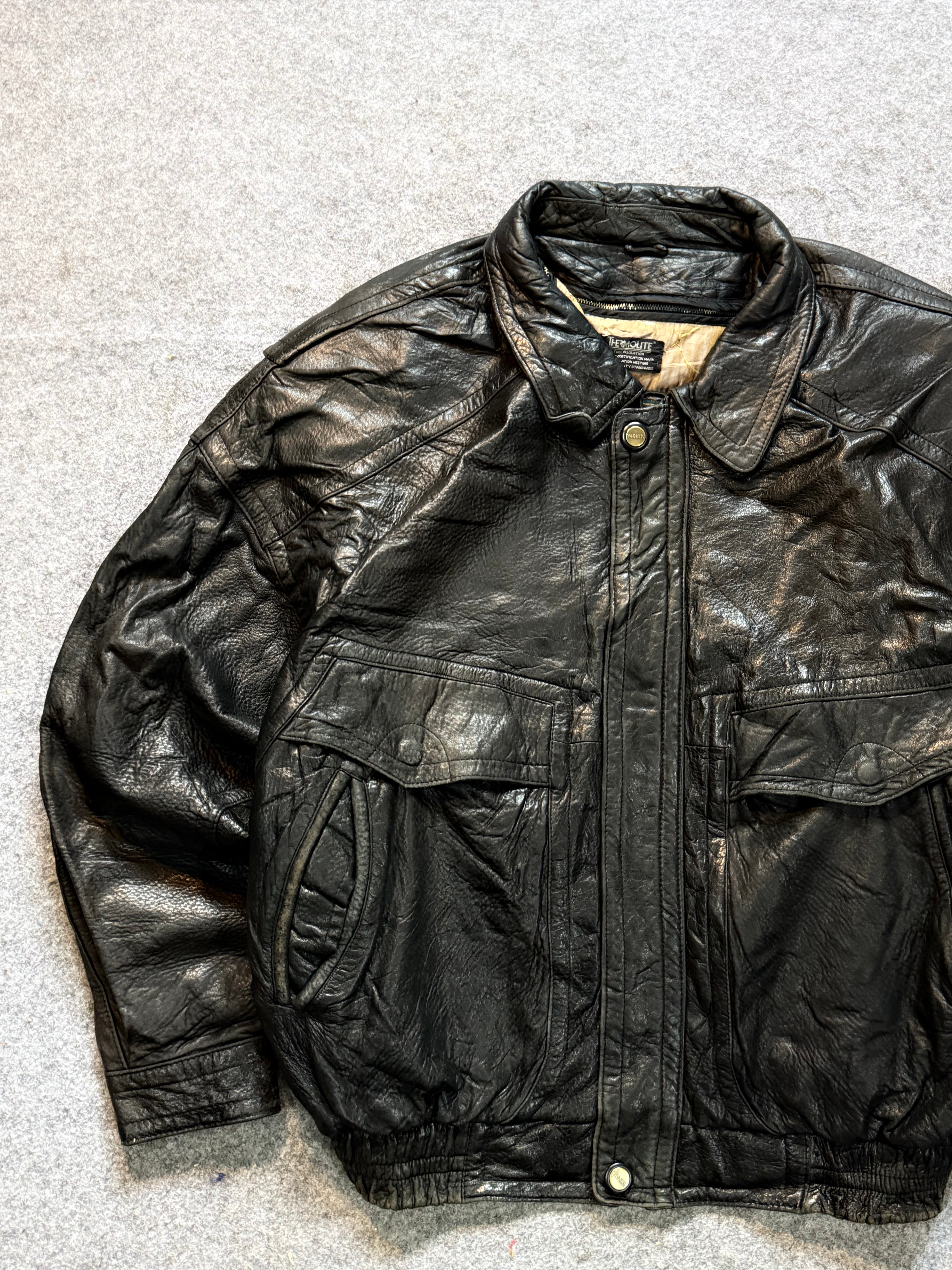Bomber leather jacket(XL/2XL)