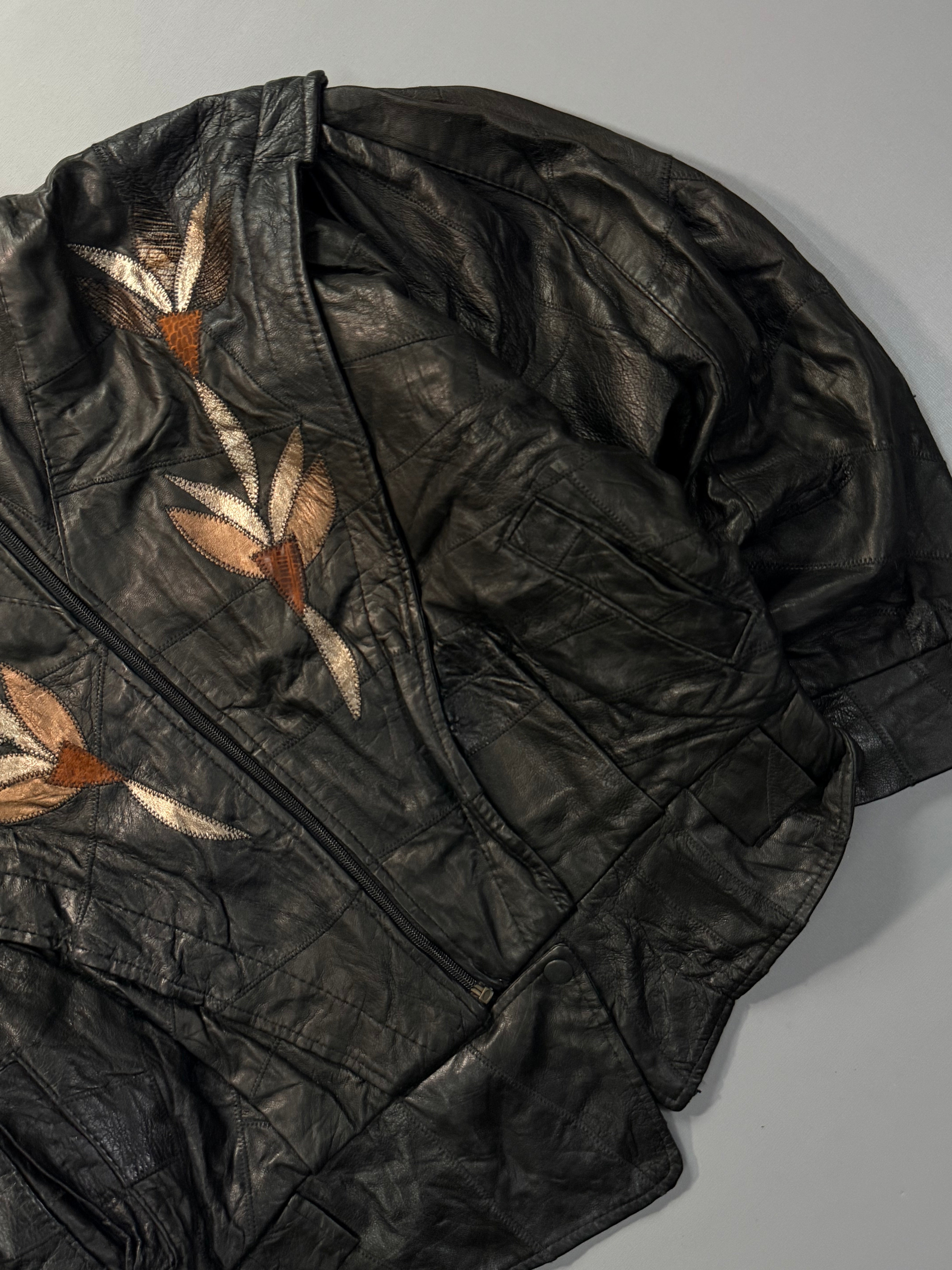 Bomber leather jacket(S/M)