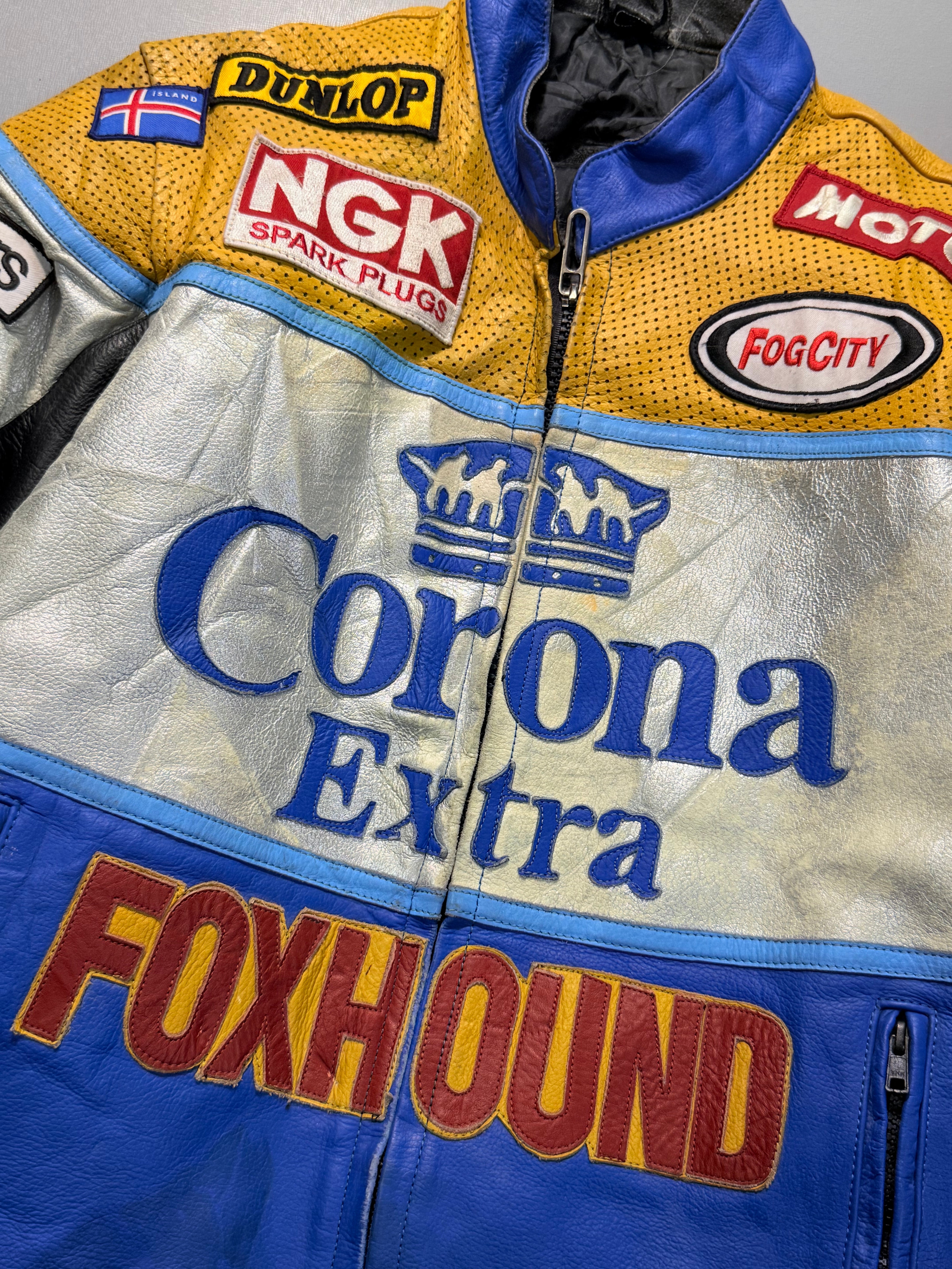 Corona extra biker leather jacket(XS/S)