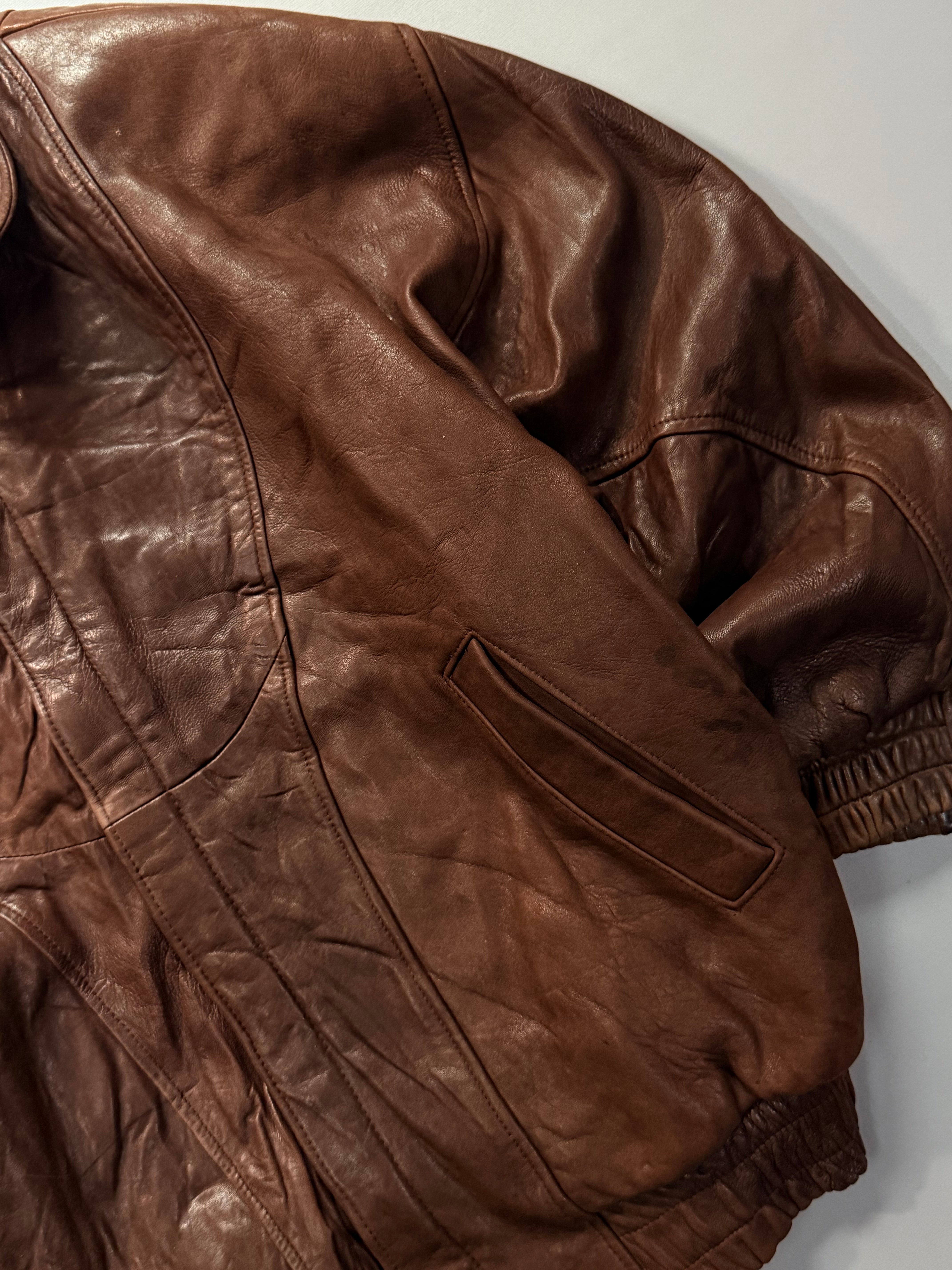 Bomber leather jacket(XL/2XL)