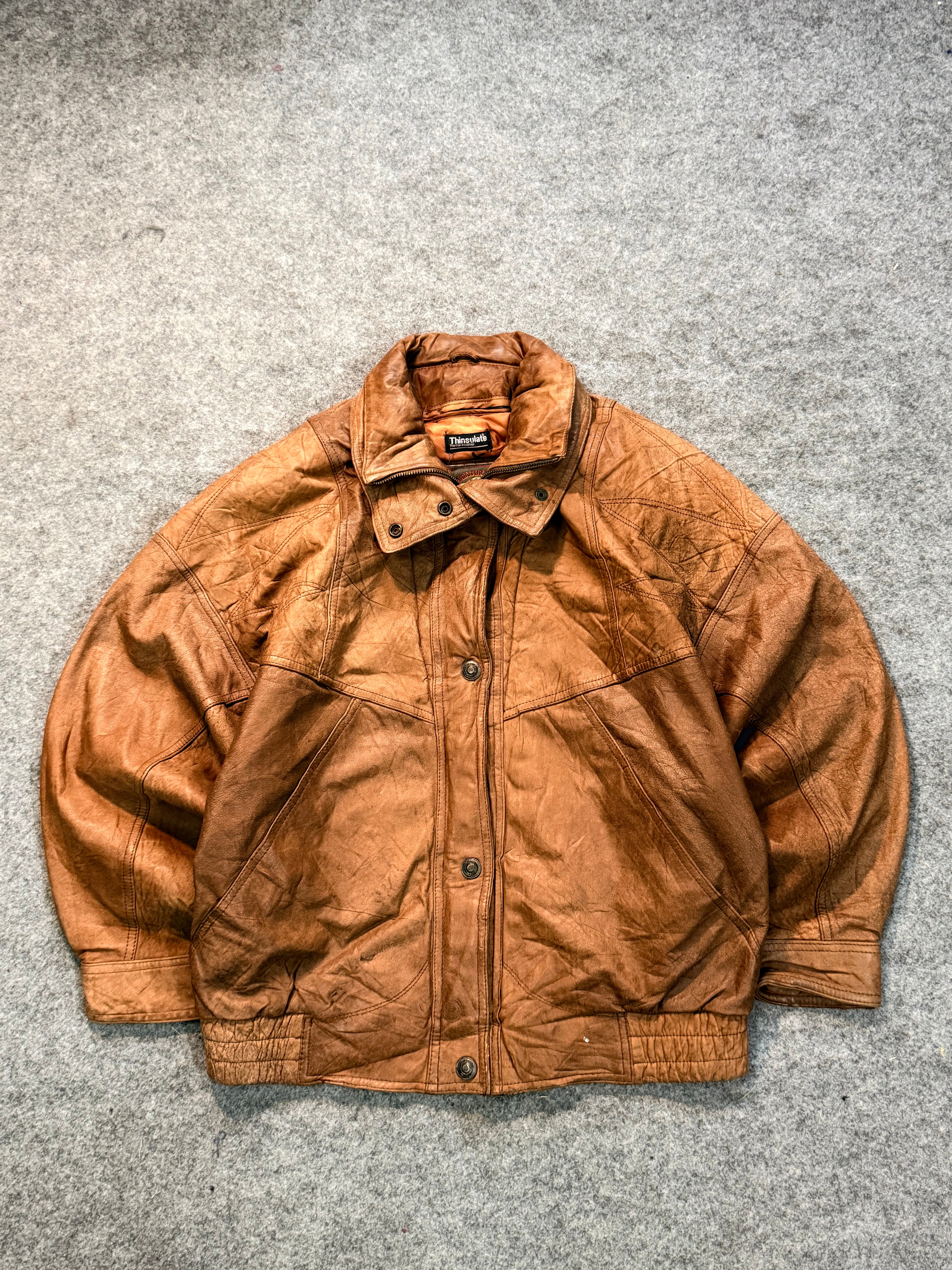 Bomber leather jacket(M/L)