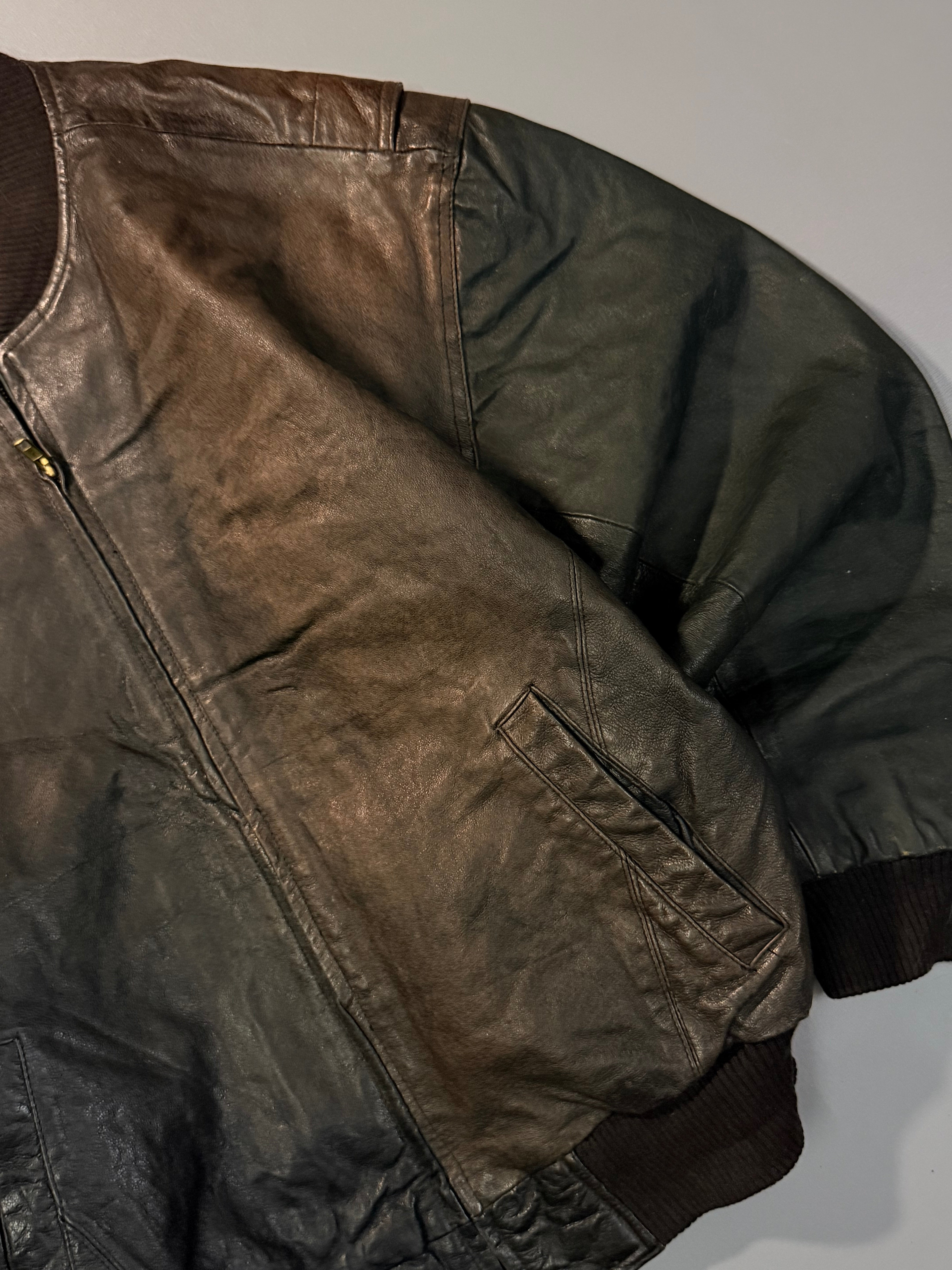 Bomber leather jacket(M/L)