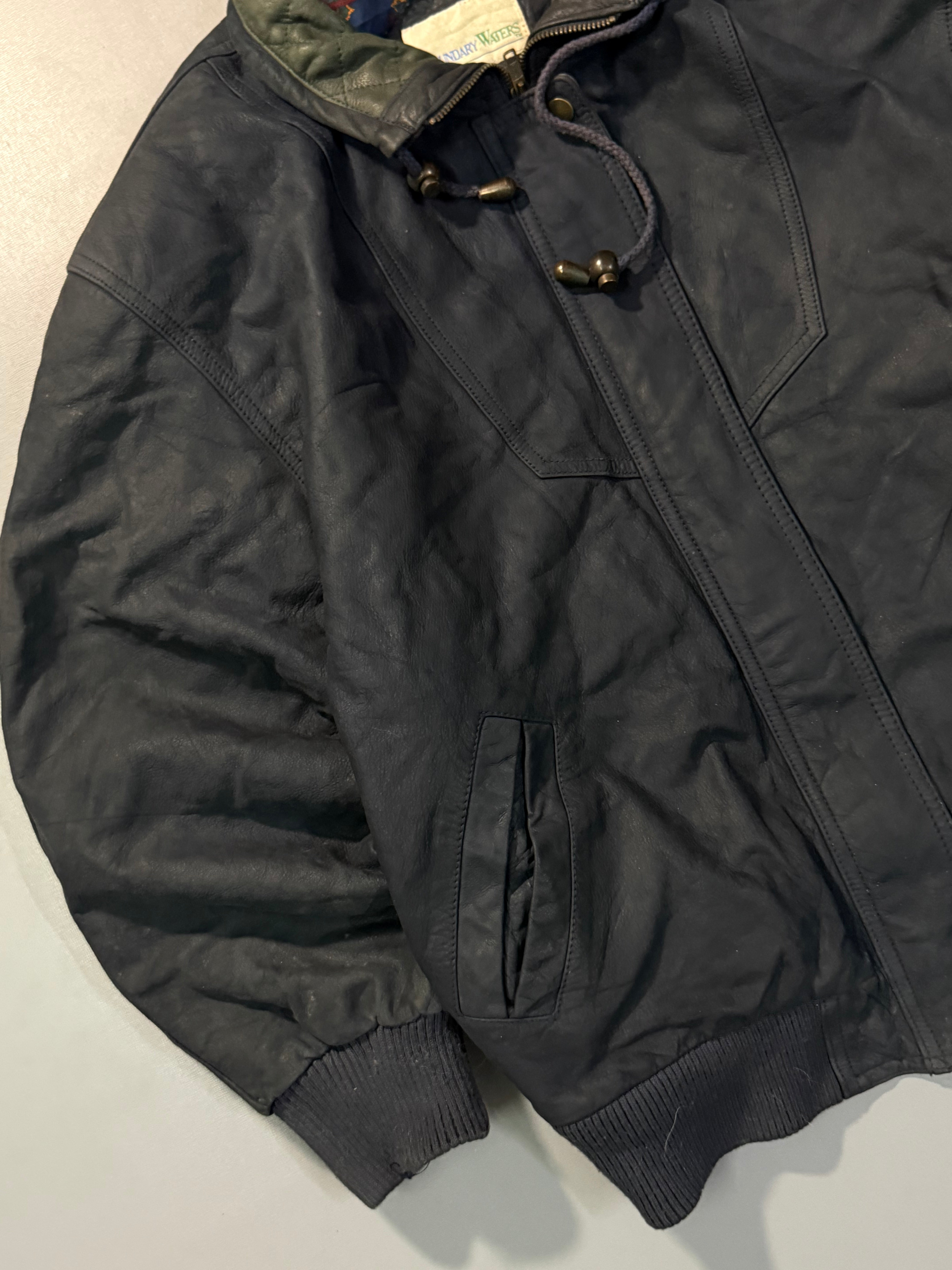 Bomber leather jacket(L/XL)