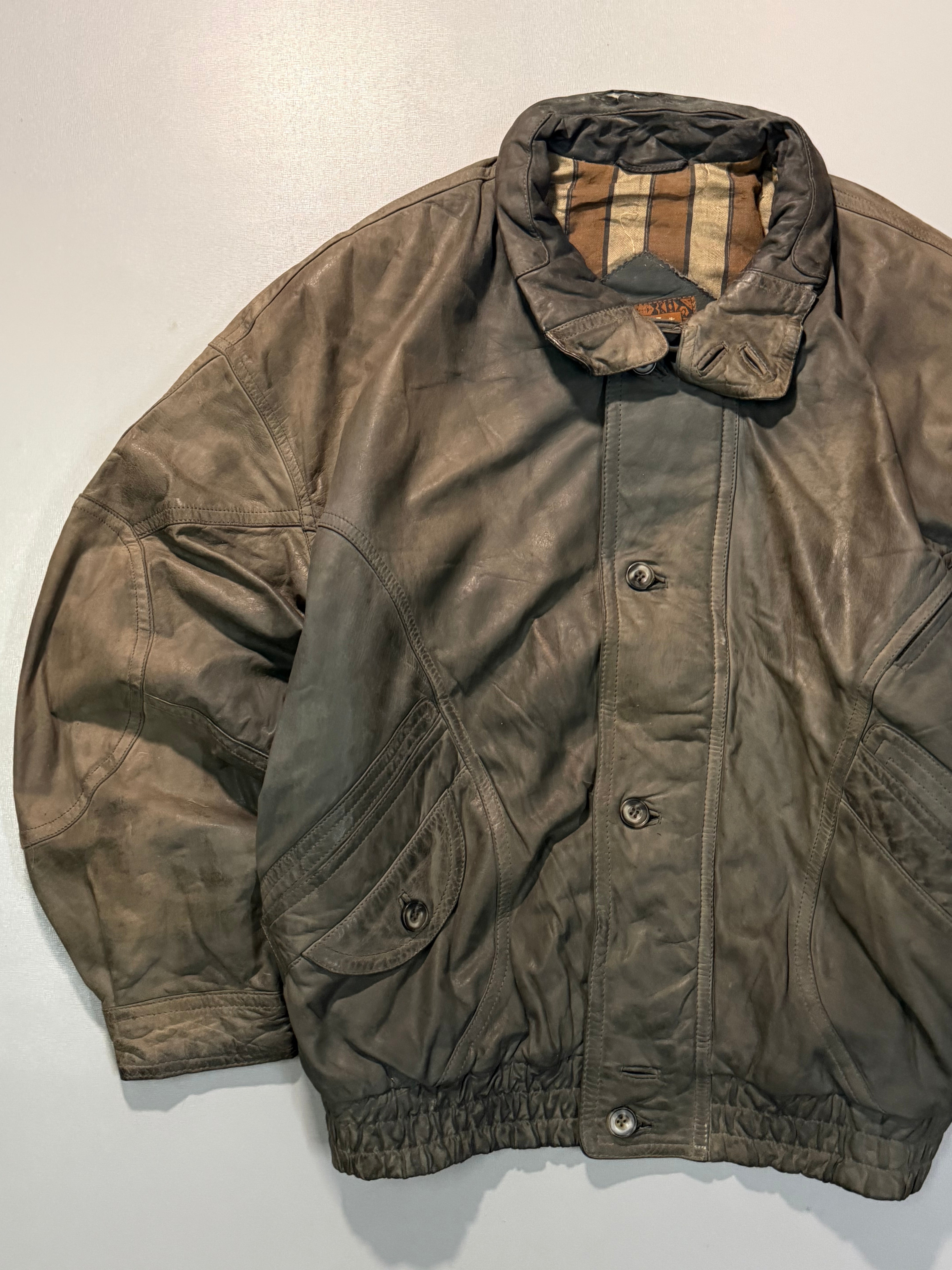 Bomber leather jacket(M/L)