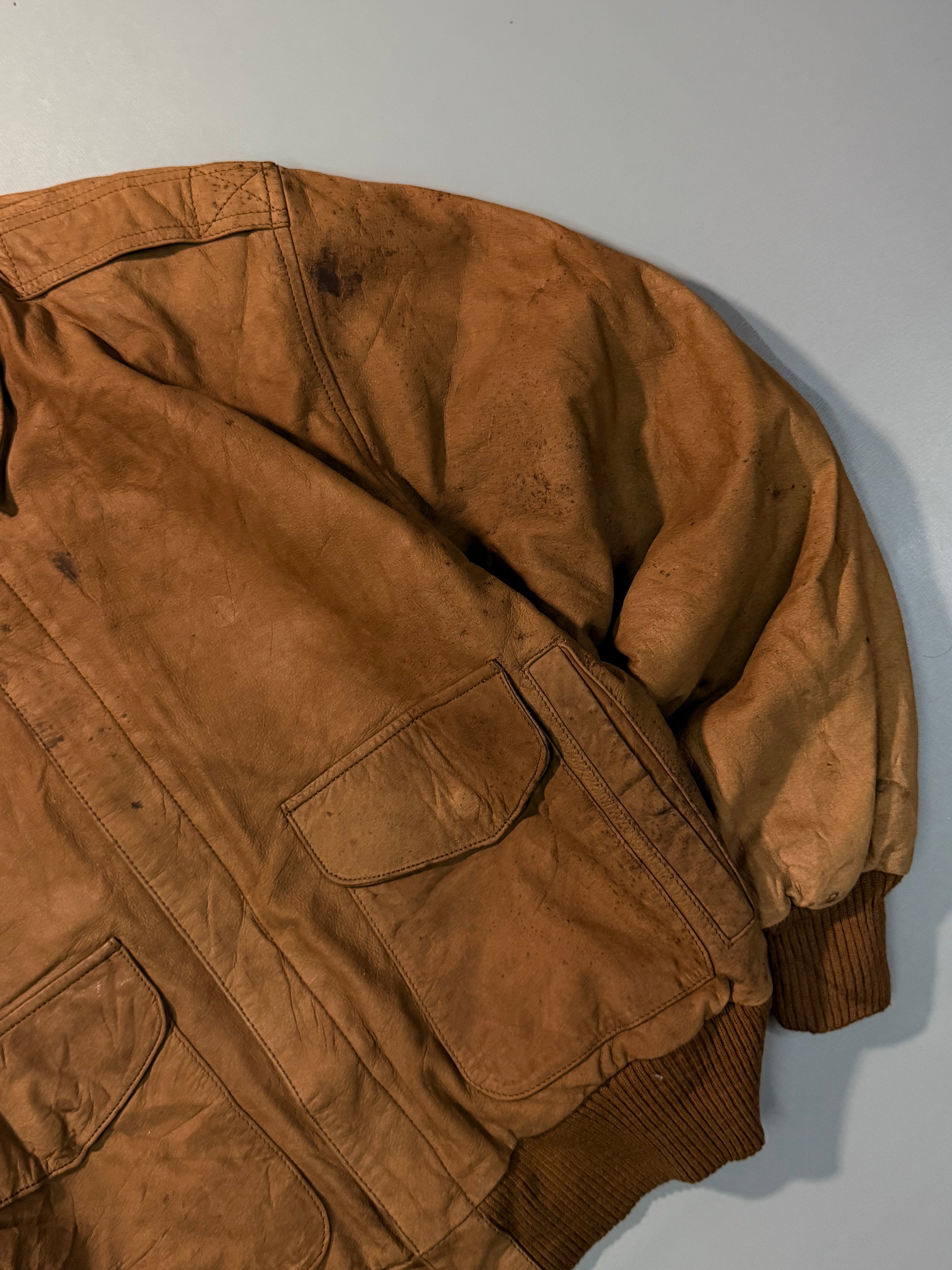 Bomber leather jacket(S/M)