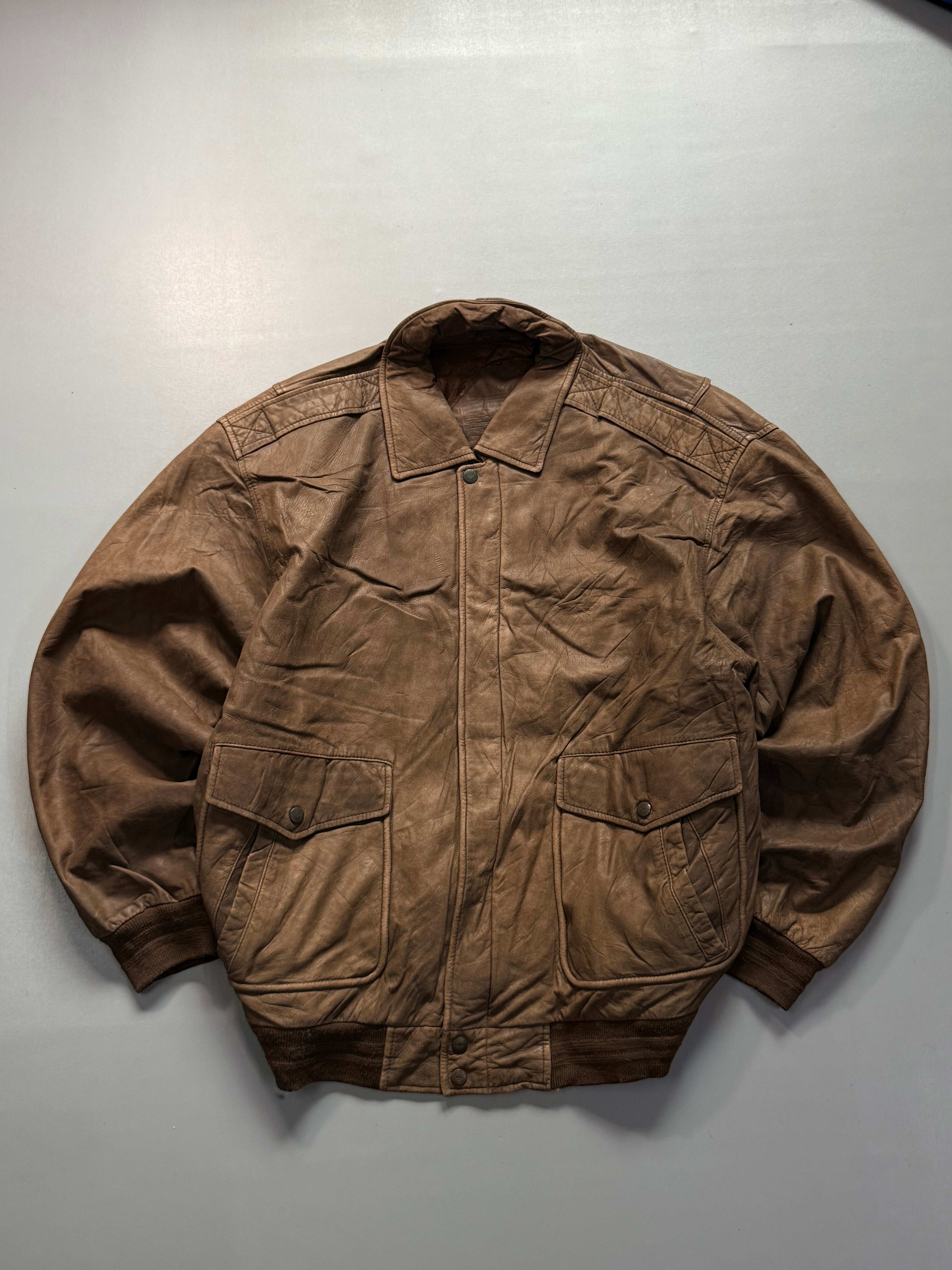 Bomber leather jacket(L/XL)