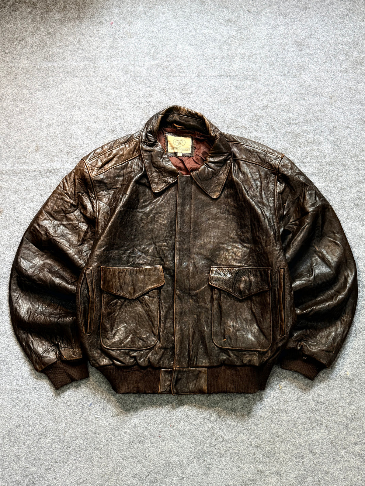 Pilot aviator bomber leather jacket(L/XL)