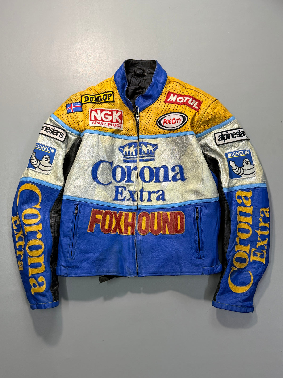 Corona extra biker leather jacket(XS/S)