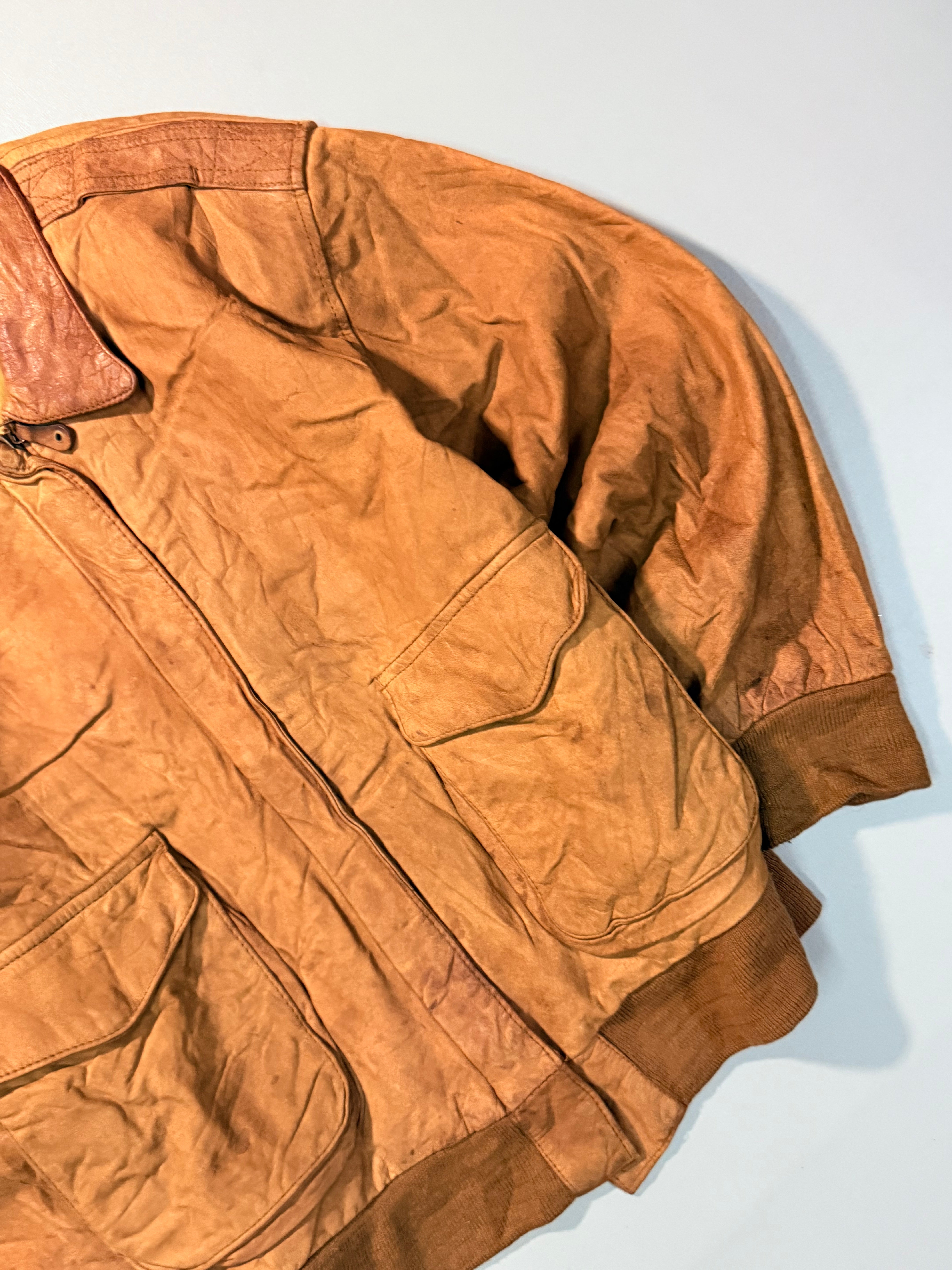 Bomber leather jacket(XS/S)