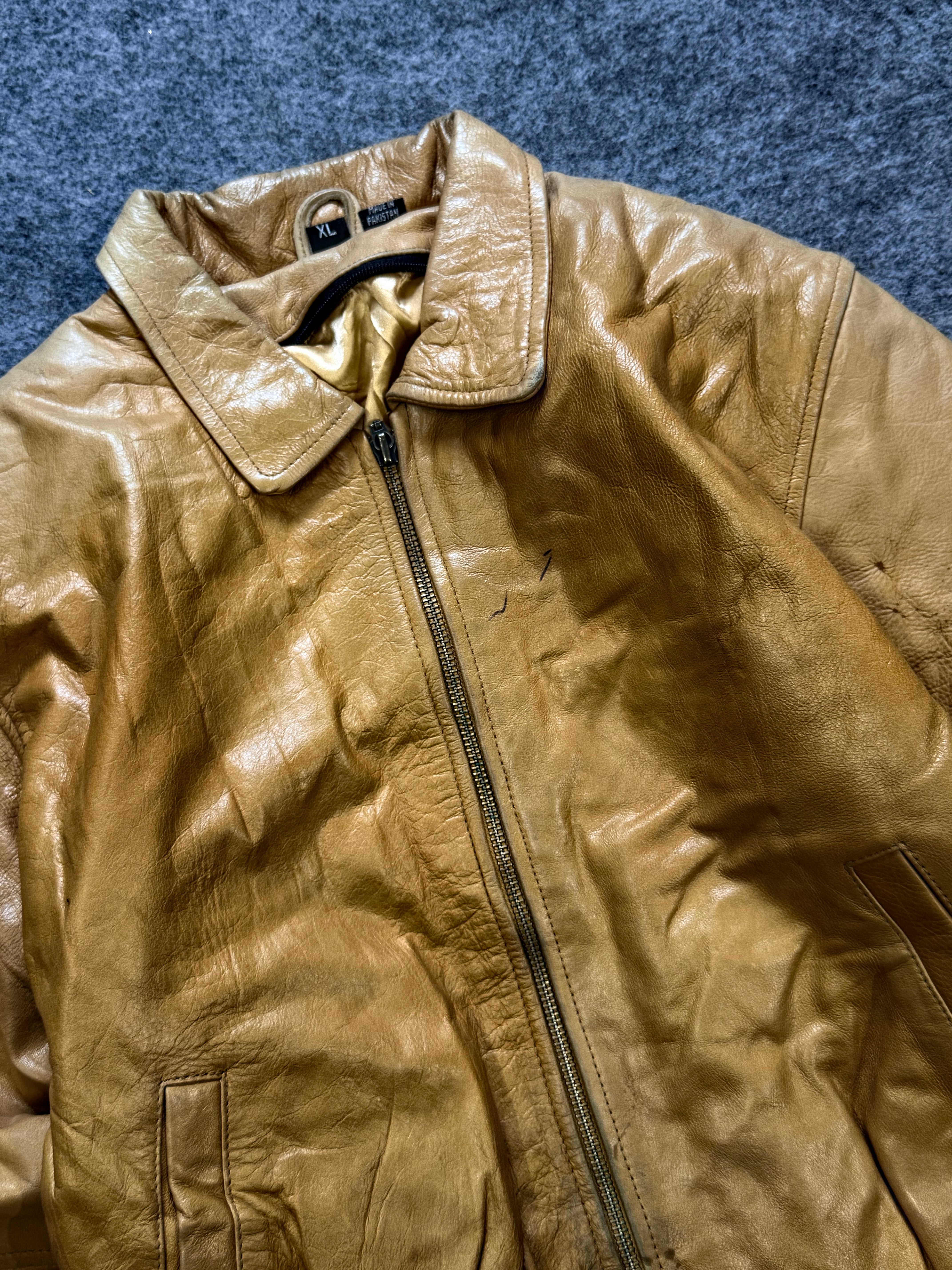 Bomber leather jacket(xs)
