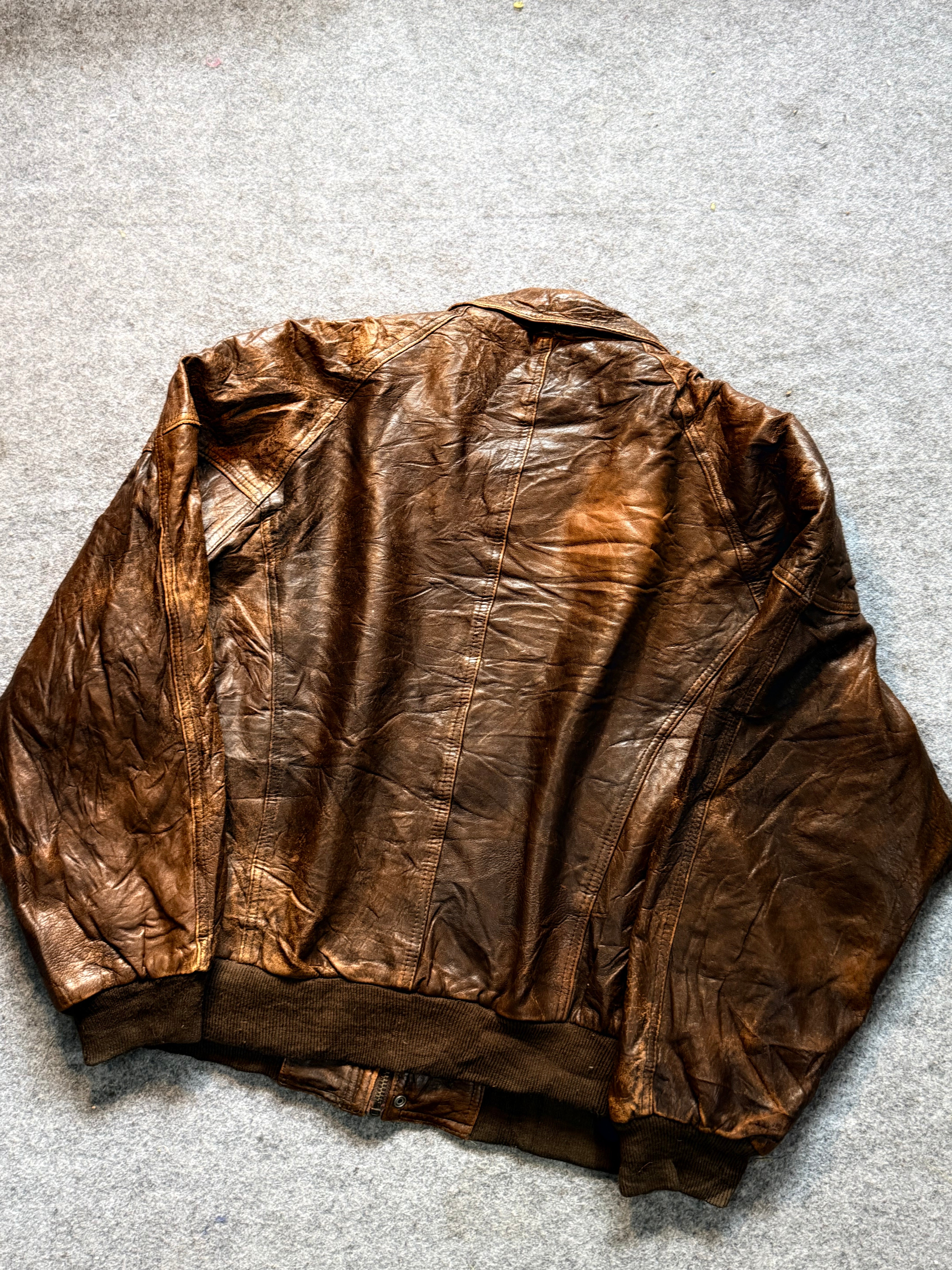 Bomber leather jacket (XL/2XL)