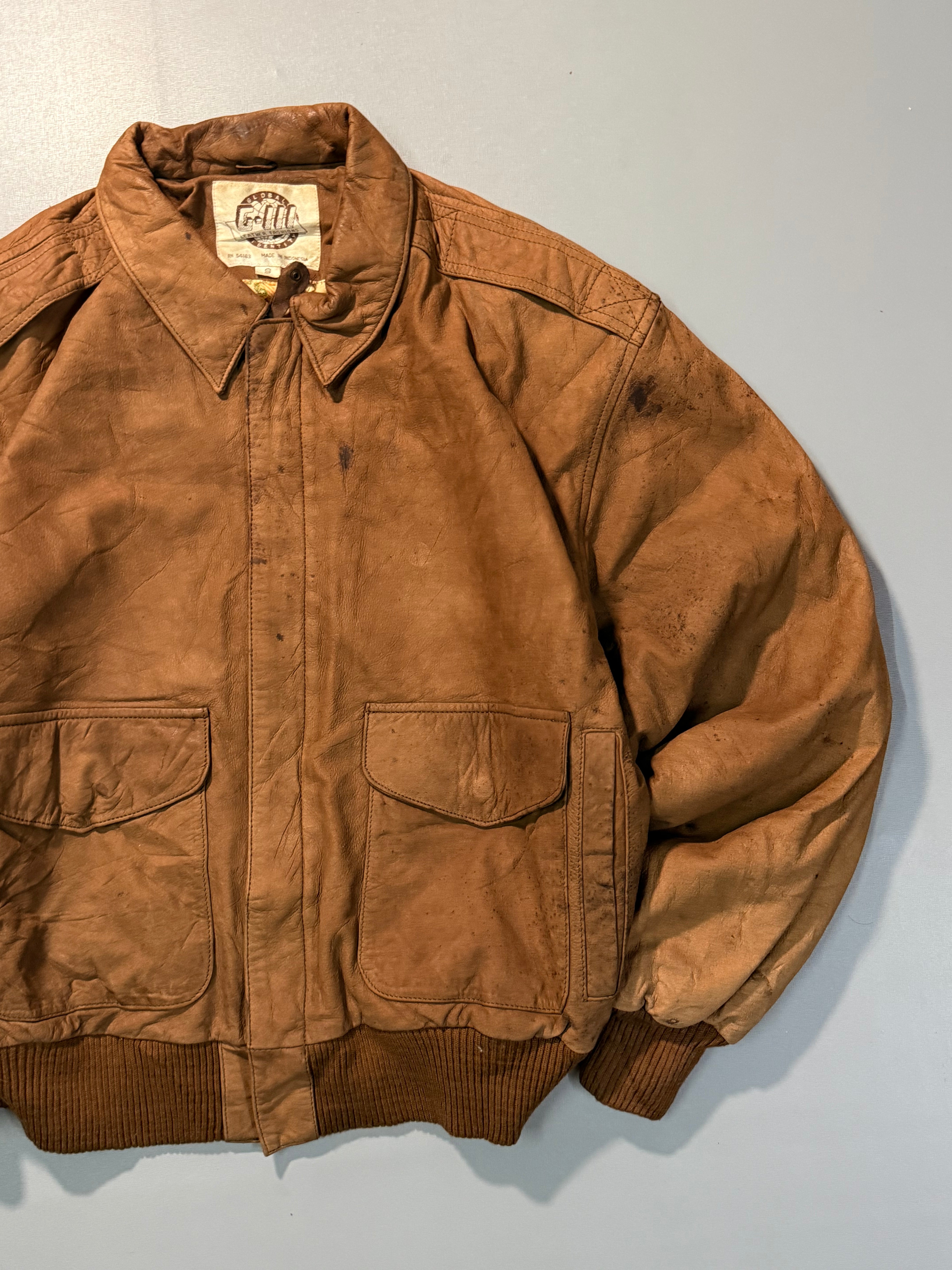 Bomber leather jacket(S/M)