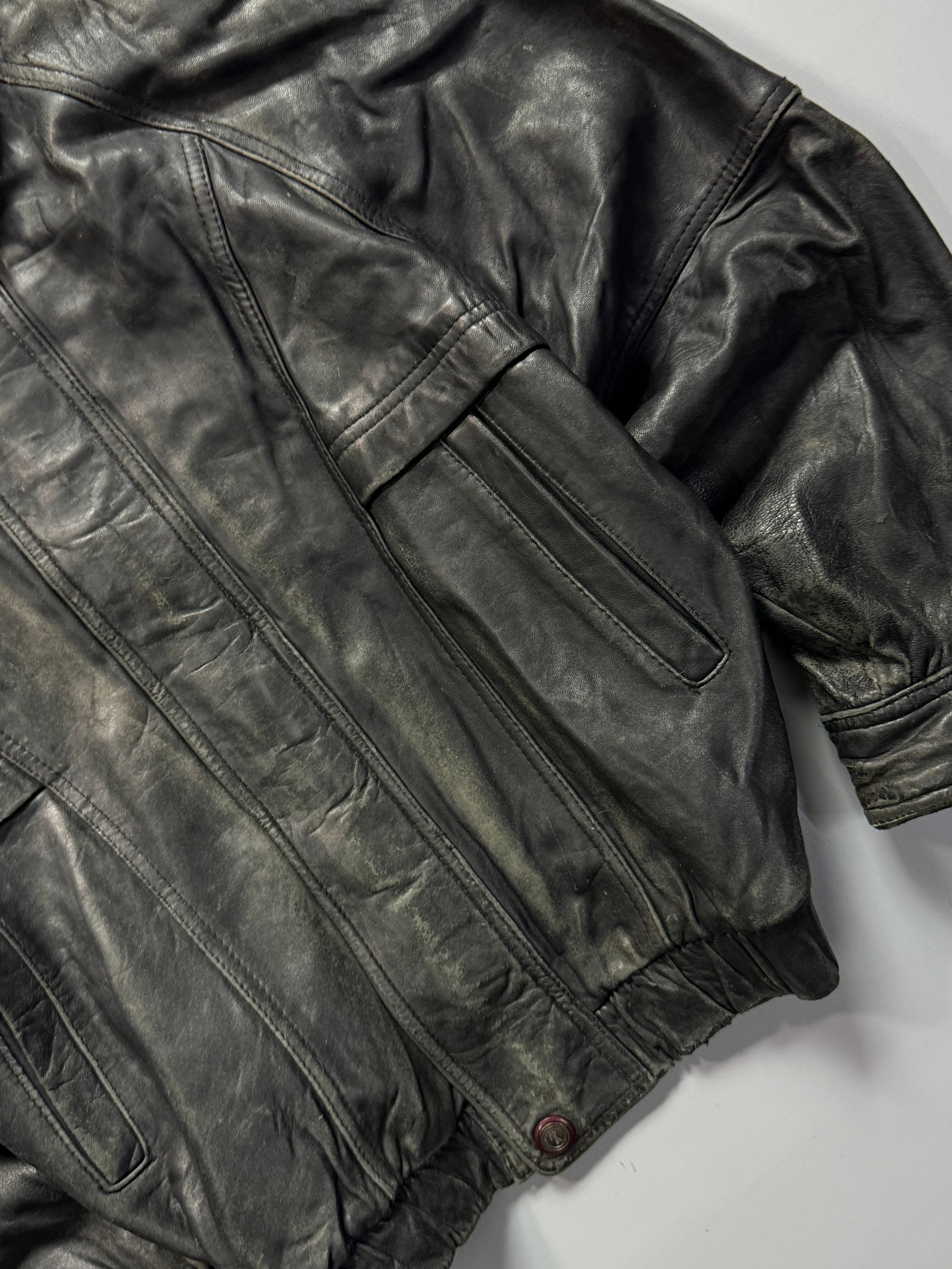 Bomber leather jacket(M/L)
