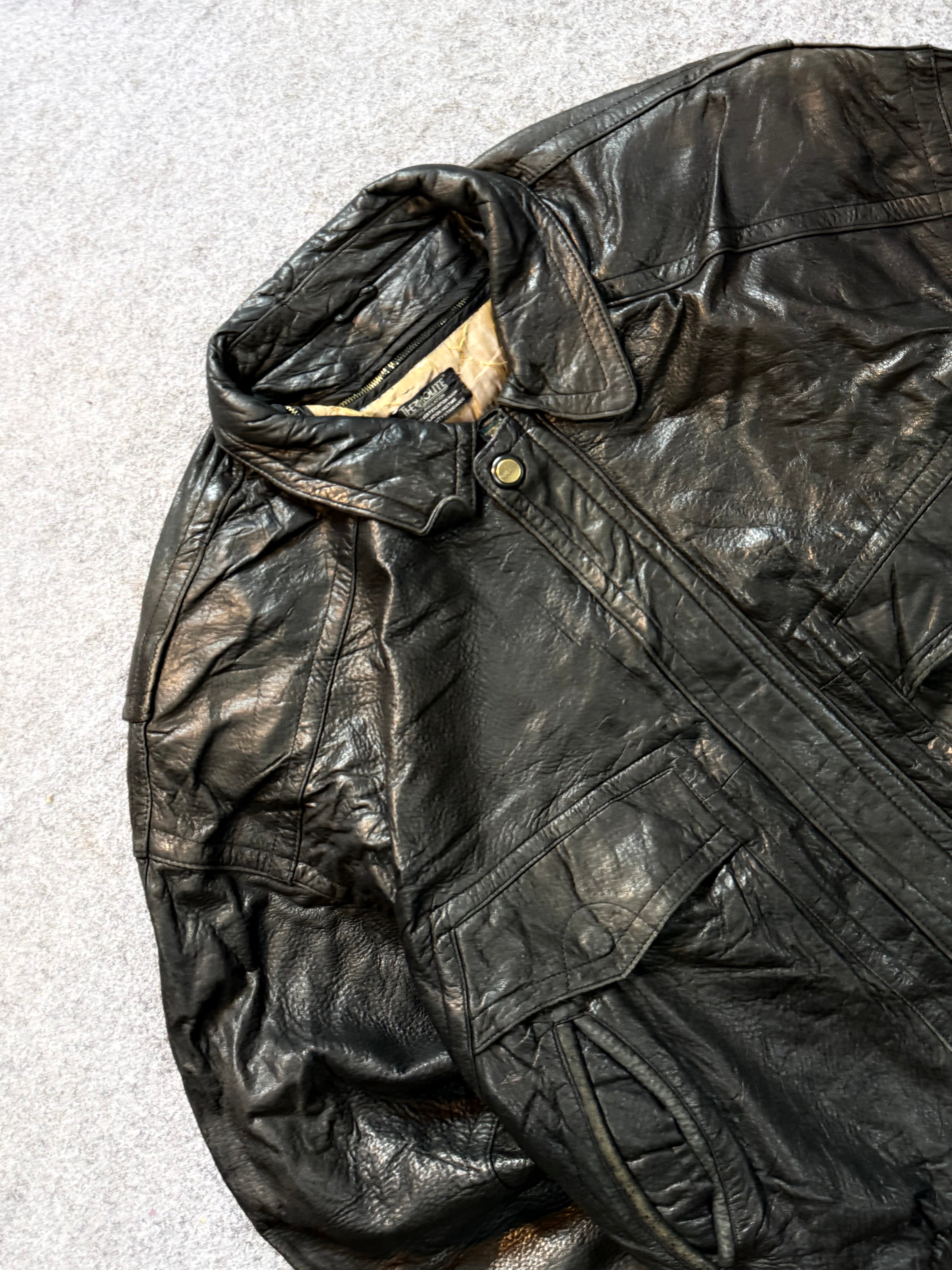 Bomber leather jacket(XL/2XL)