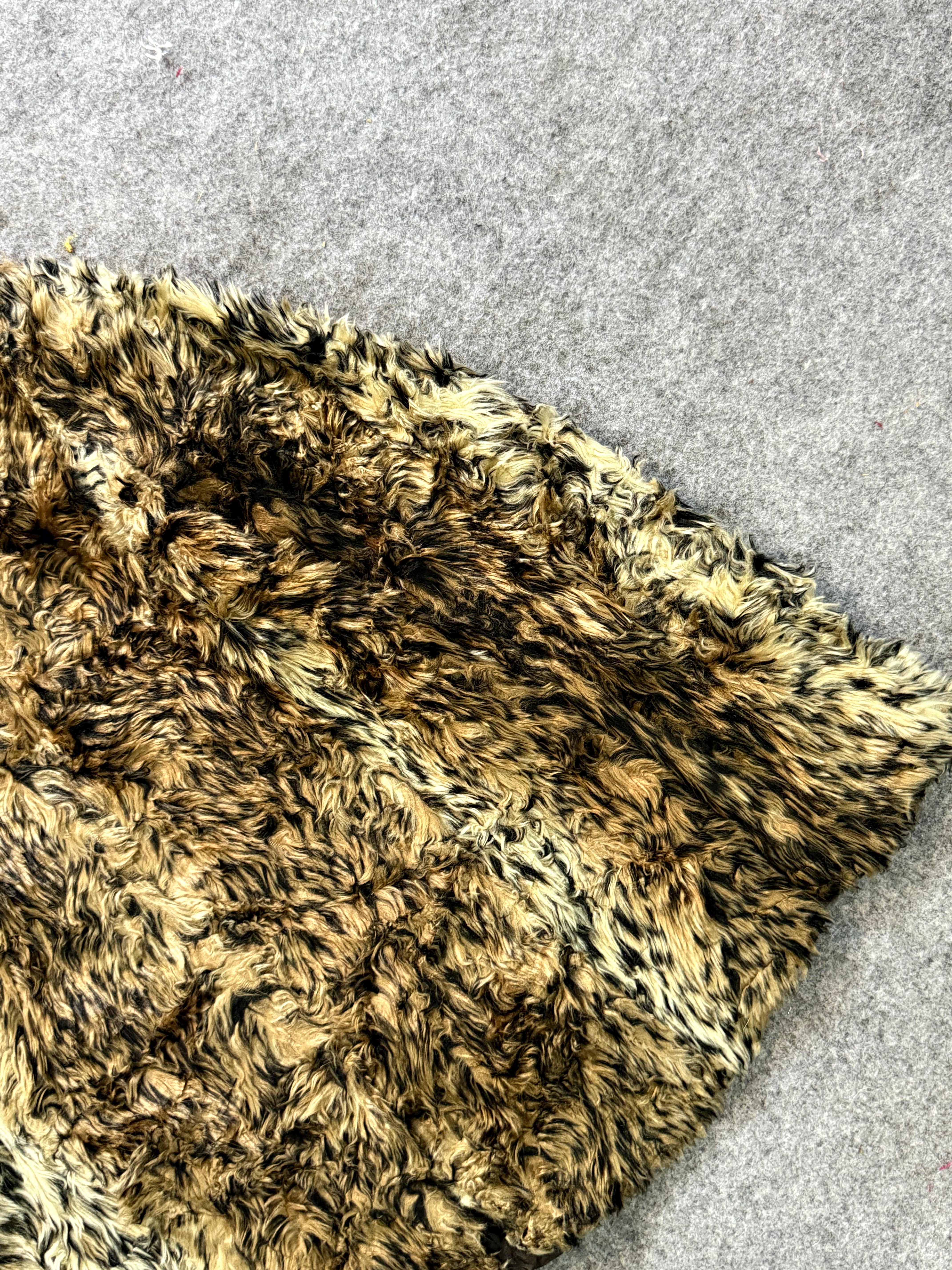 Animal print fur coat(XS/S)