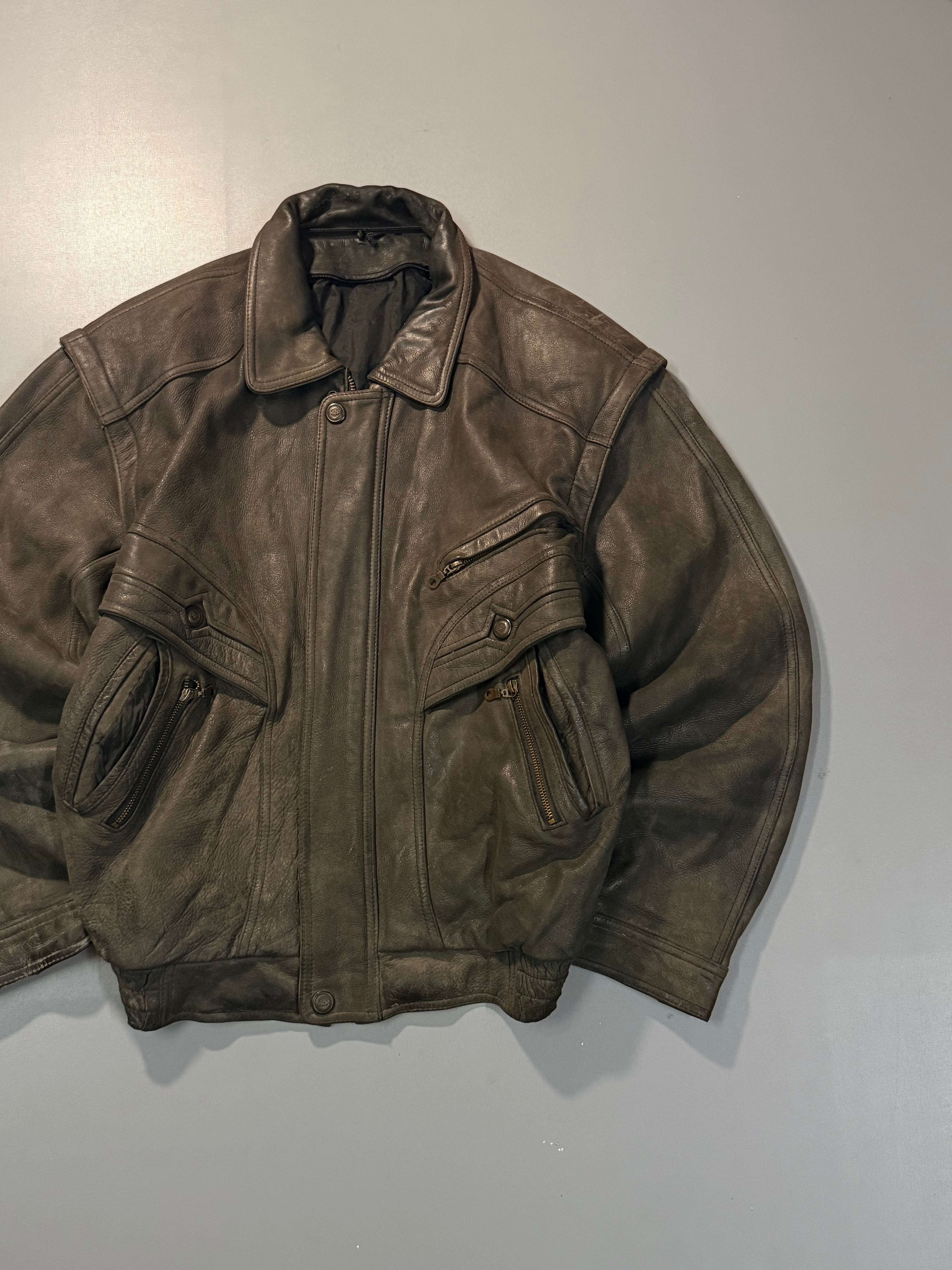 Bomber leather jacket(M/L)
