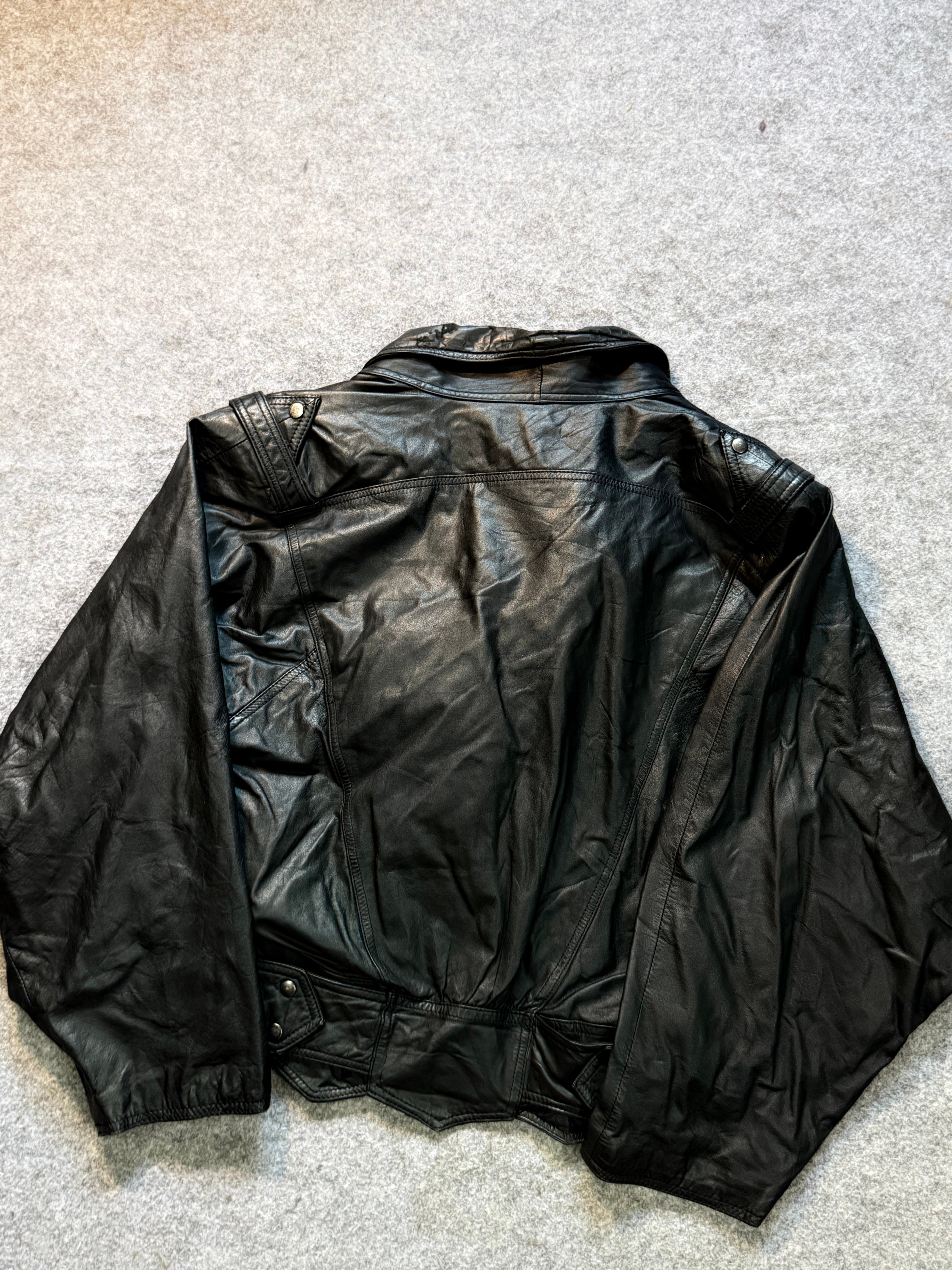 Bomber leather jacket(xs/S)
