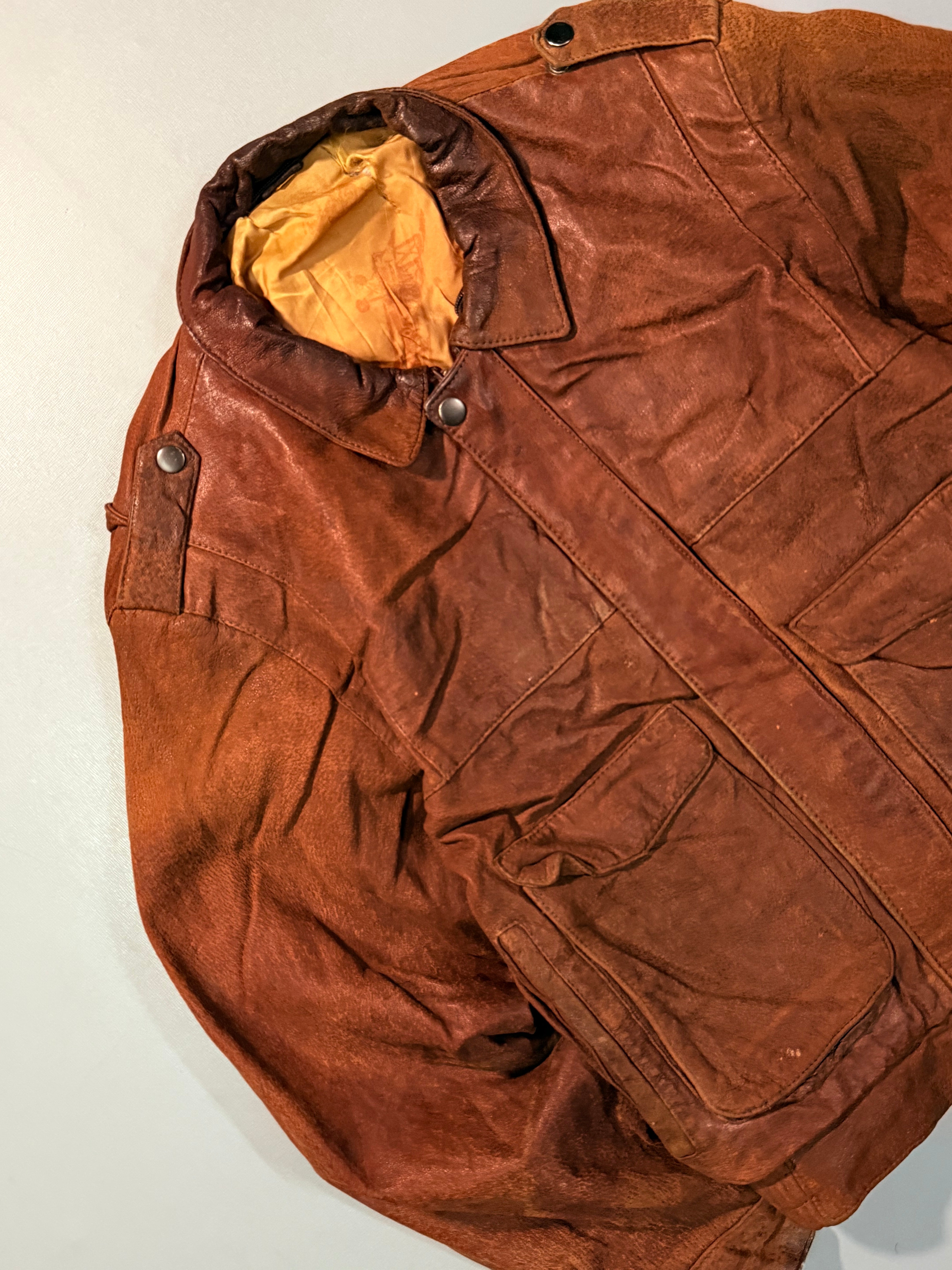 Bomber leather jacket(XS/S)