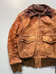 Bomber leather jacket(XS/S)