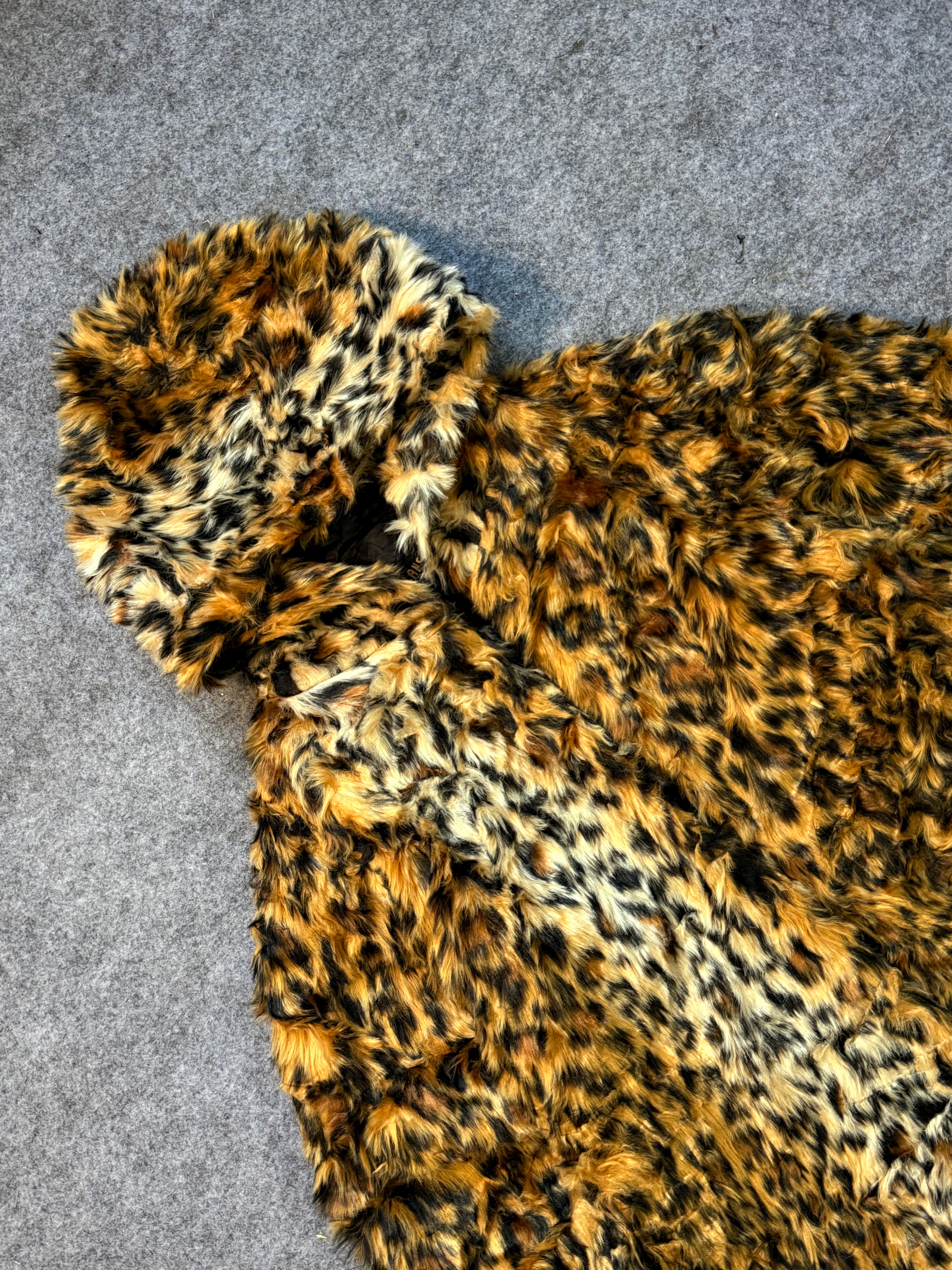 ANIMAL PRINT FUR COAT(M/L)