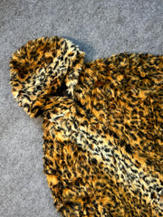 ANIMAL PRINT FUR COAT(M/L)