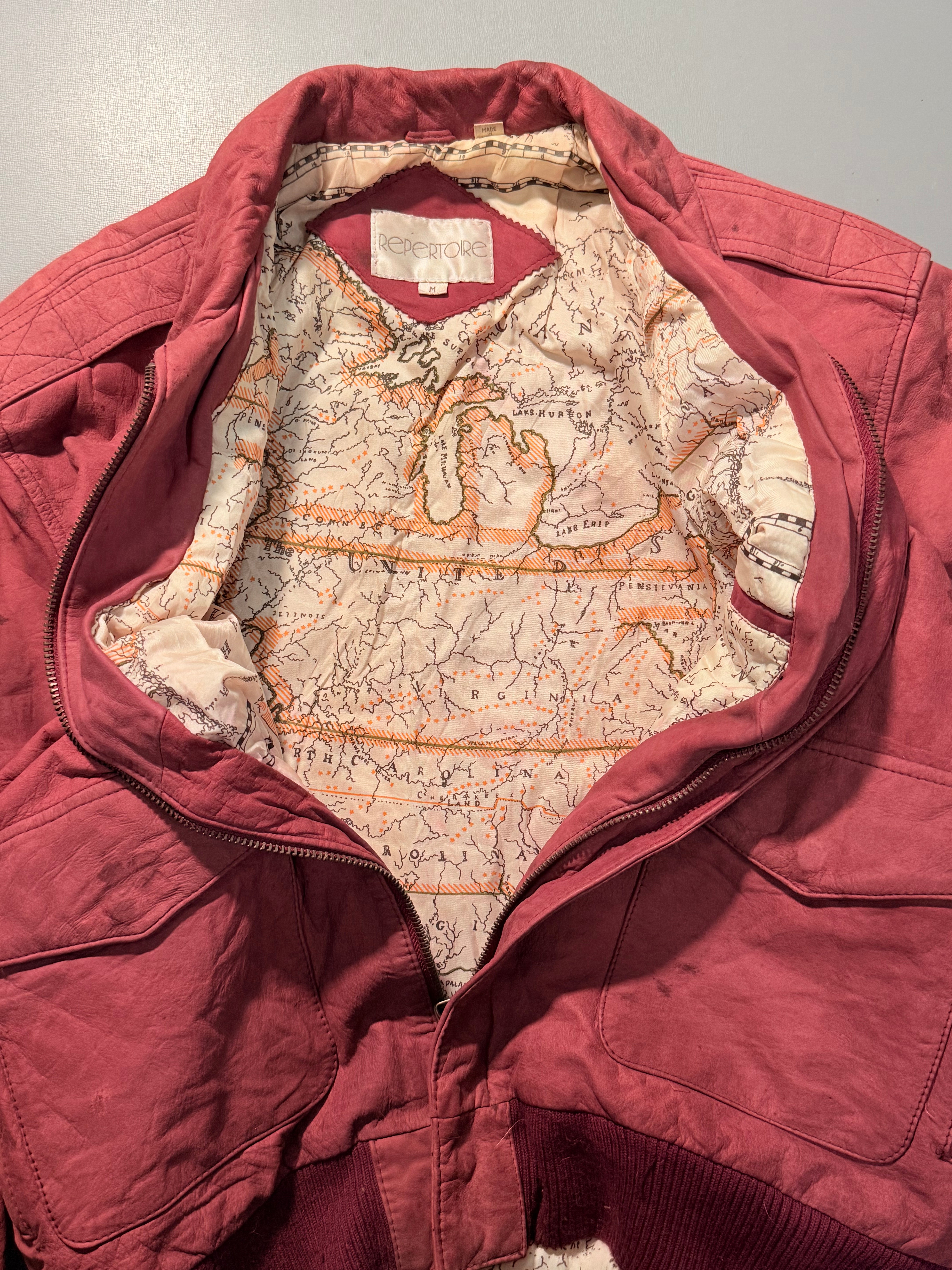 Bomber leather jacket (M/L)