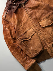 Bomber leather jacket(XS/S)