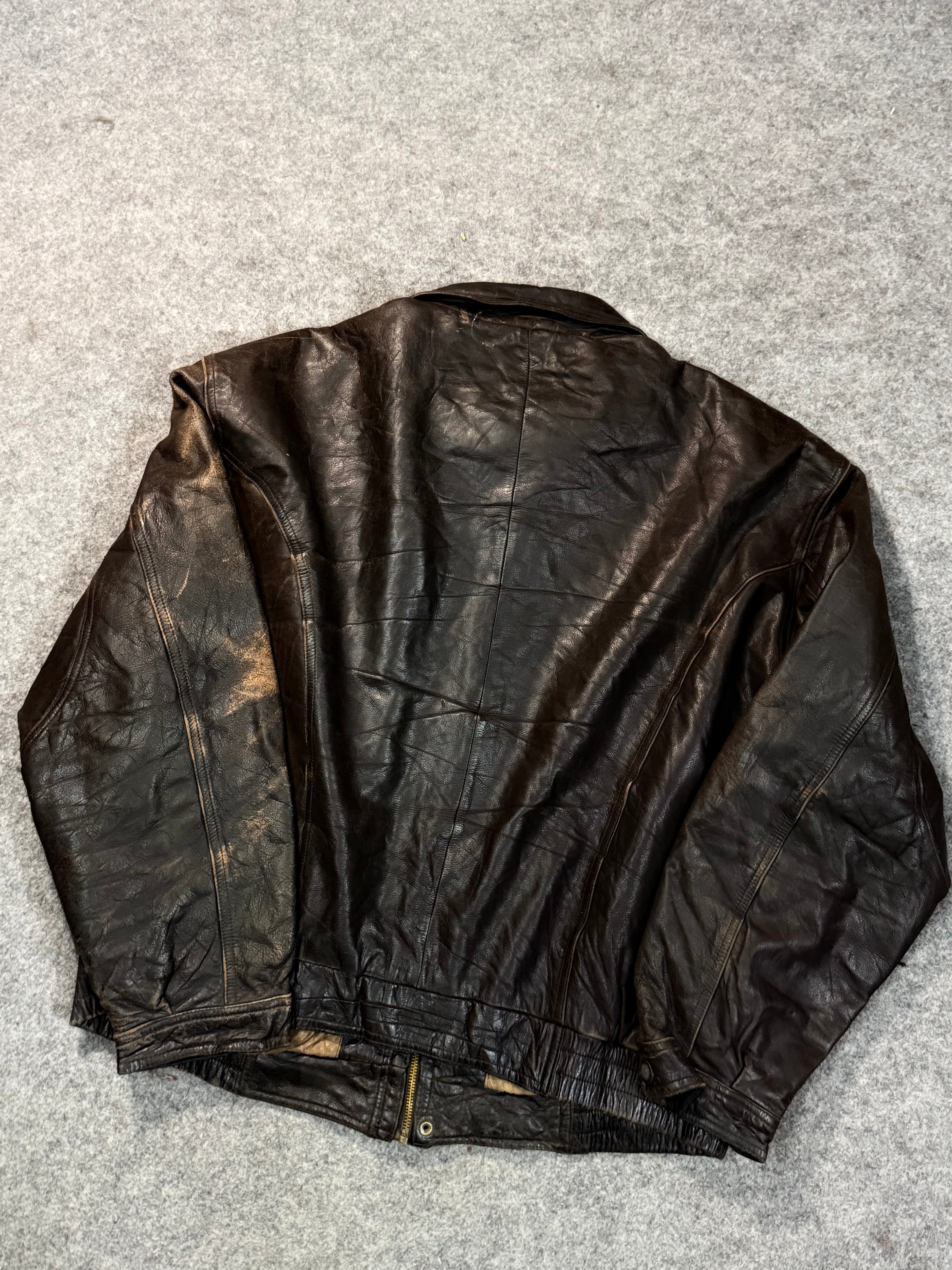 Bomber leather jacket(XL+)
