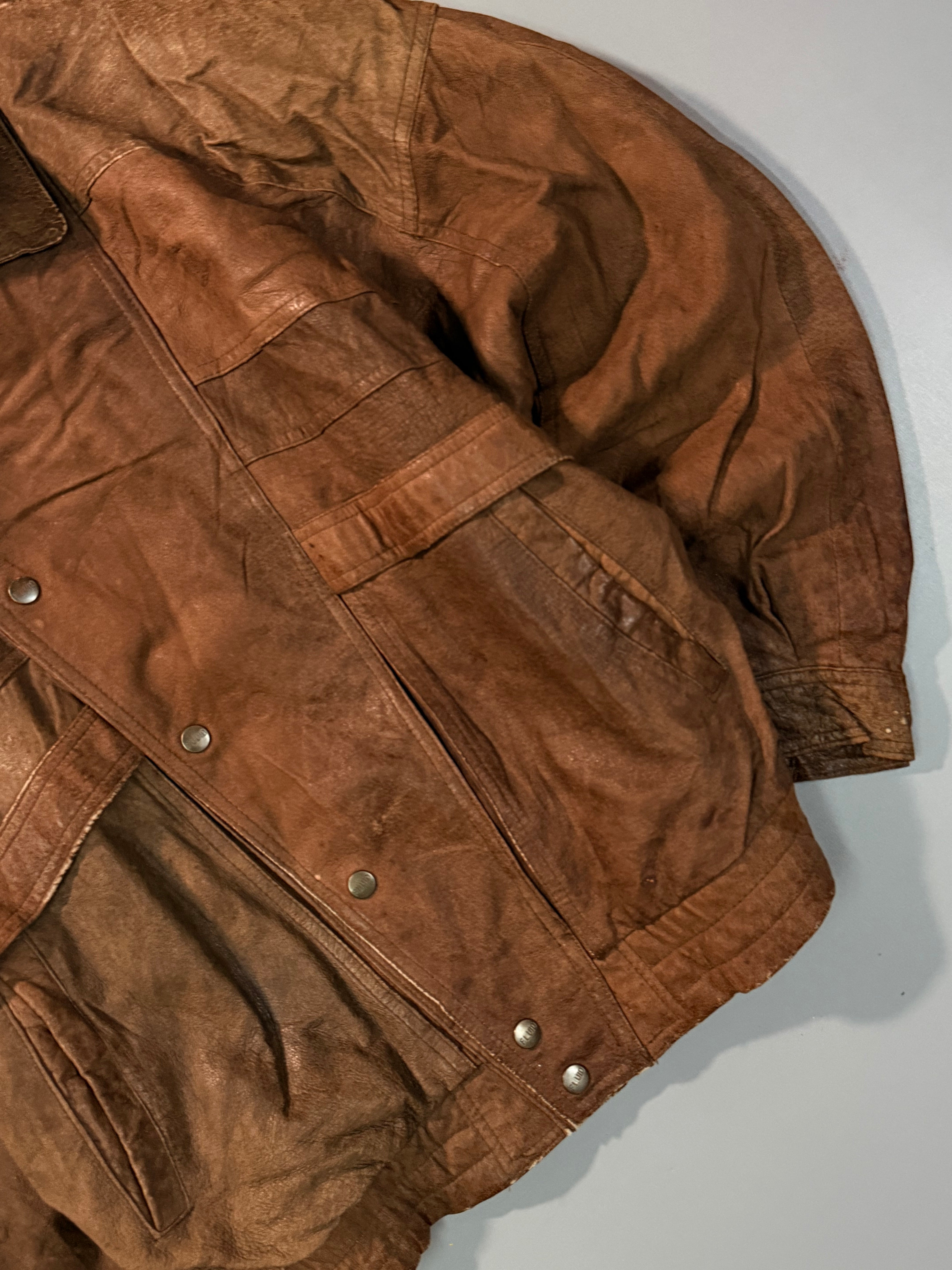 Bomber leather jacket(M/L)