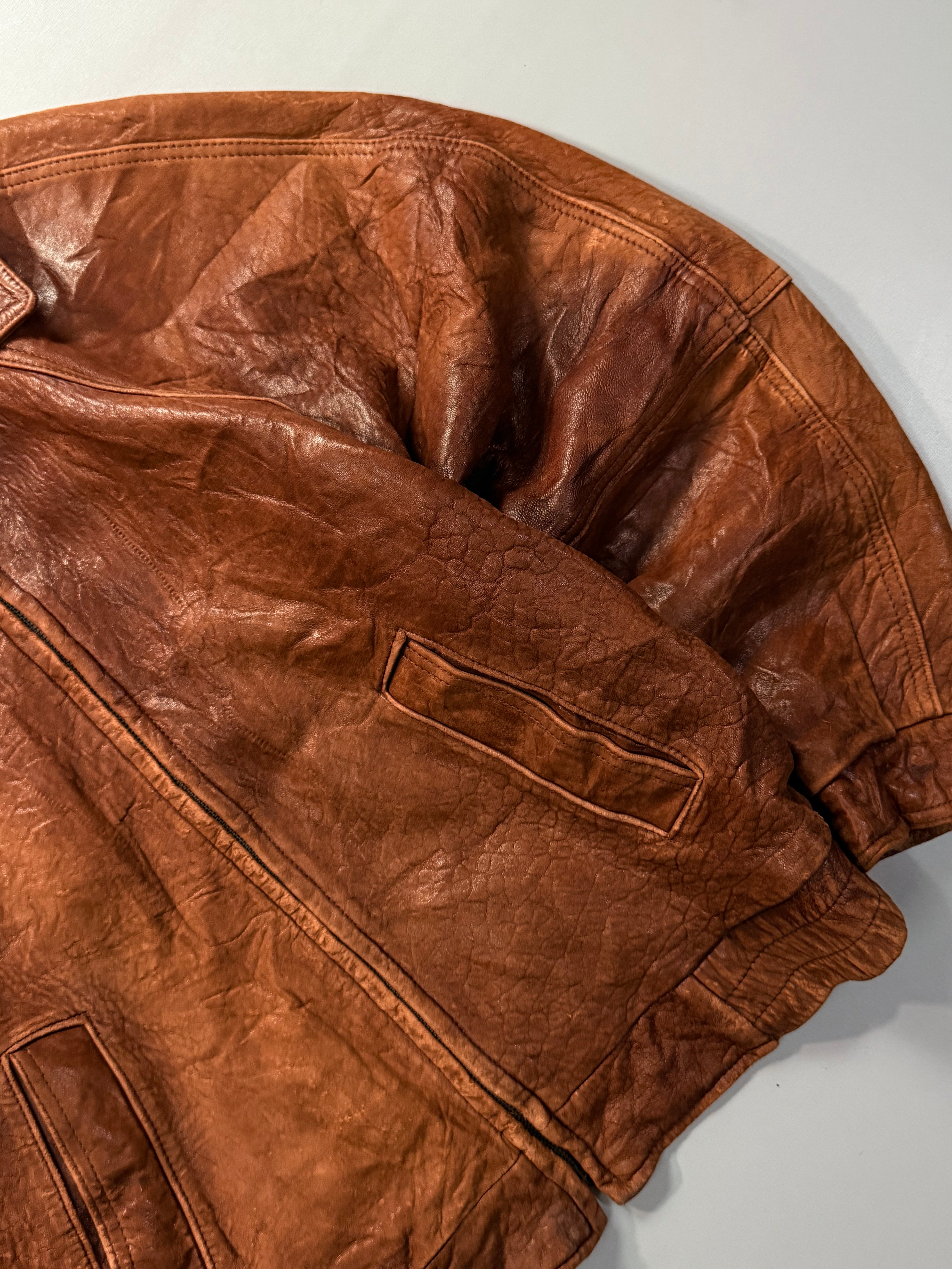 Bomber leather jacket(M/L)