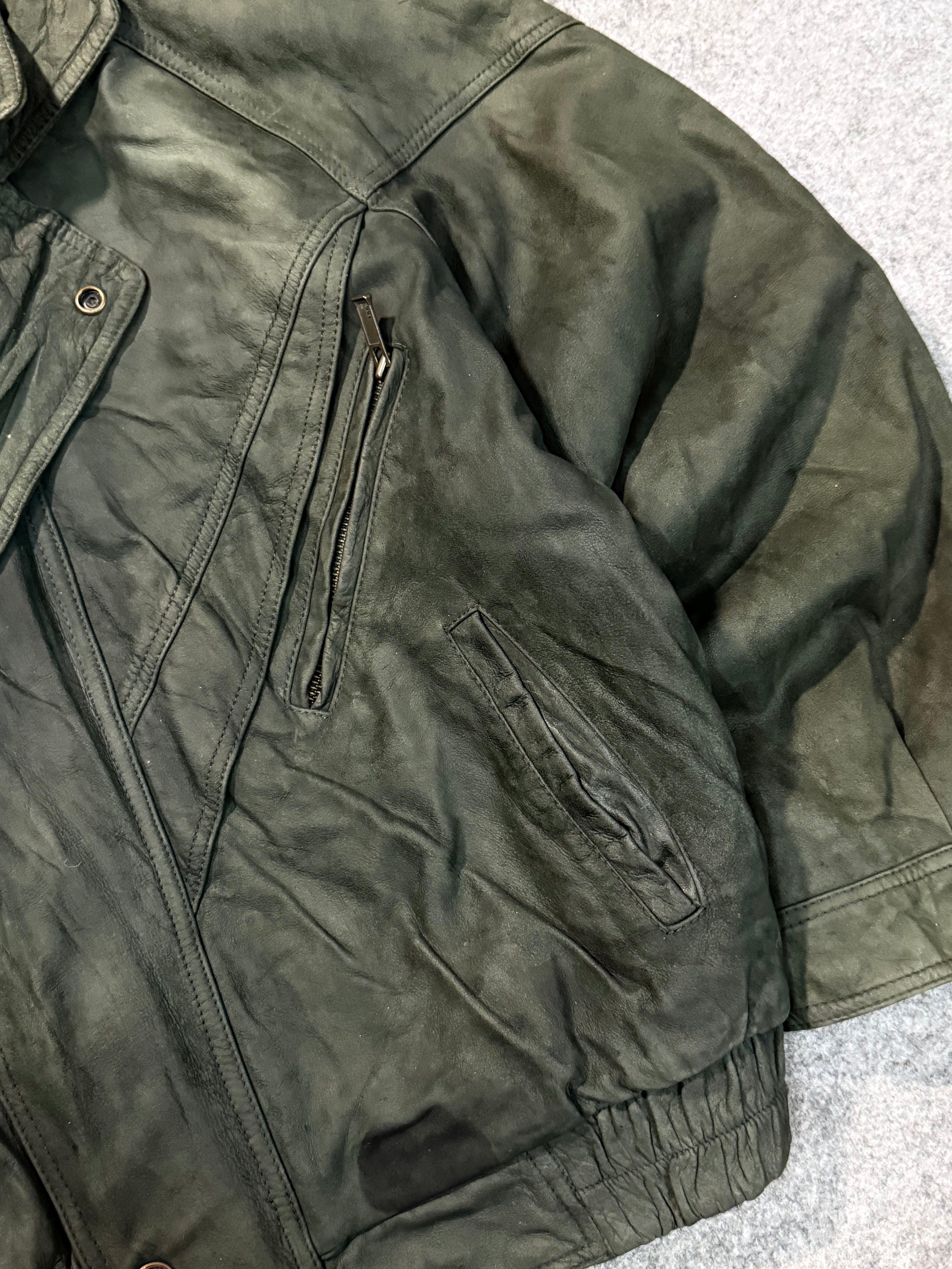 Bomber leather jacket(M/L)