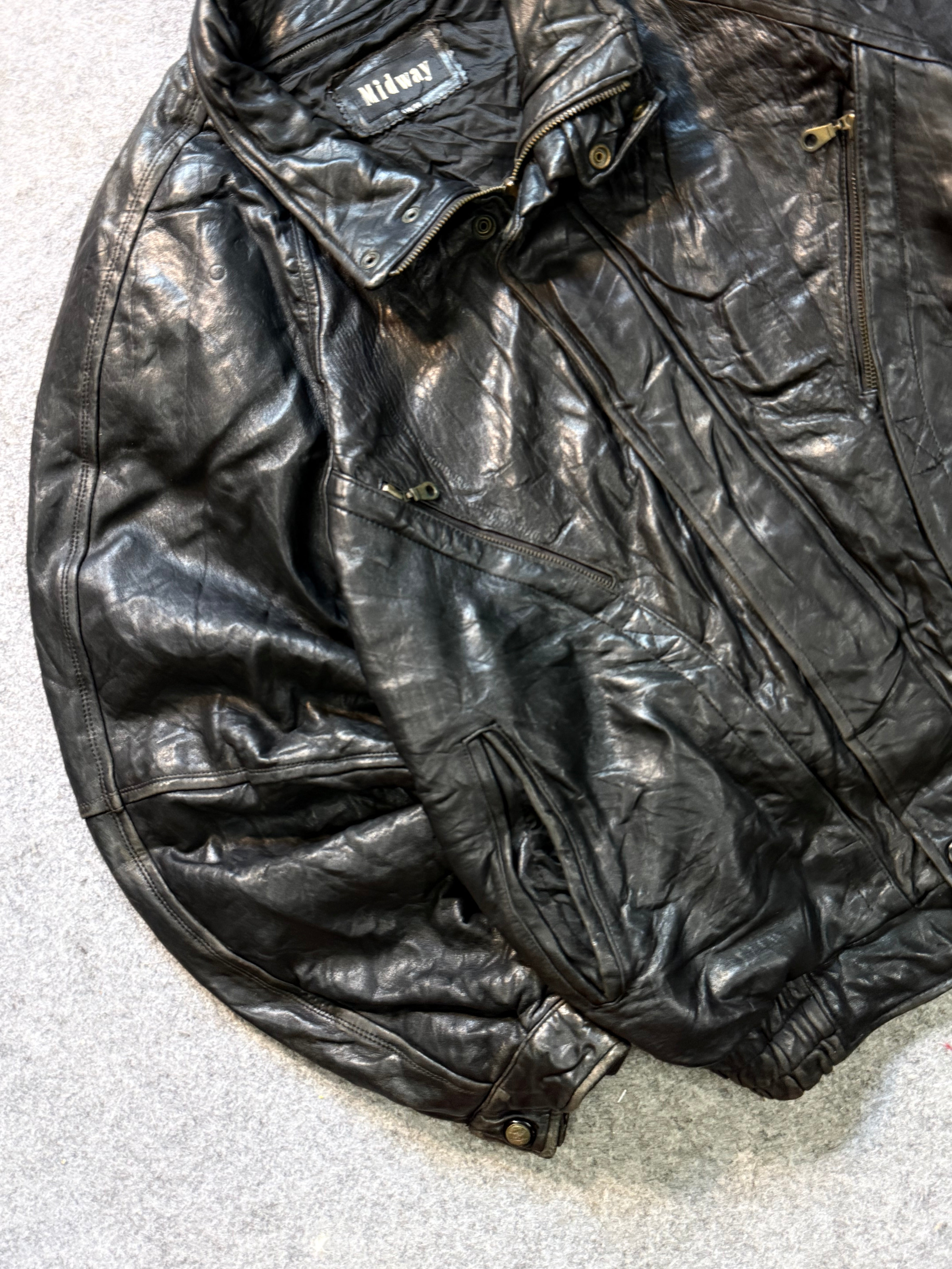 Bomber leather jacket(M/L)
