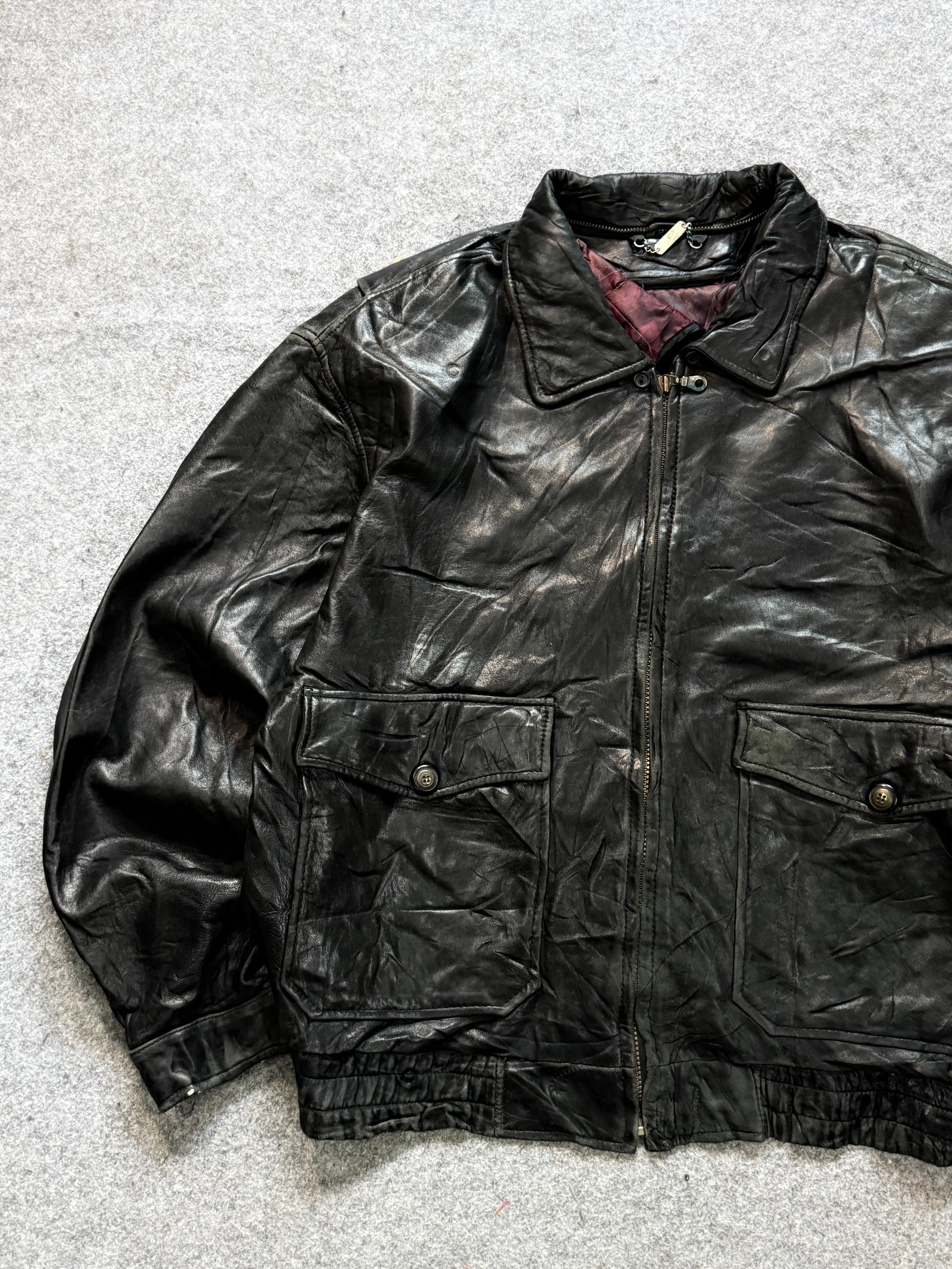 Bomber leather jacket(M/L/XL)