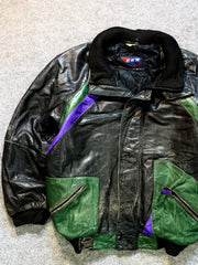 Bomber leather jacket(M/L)