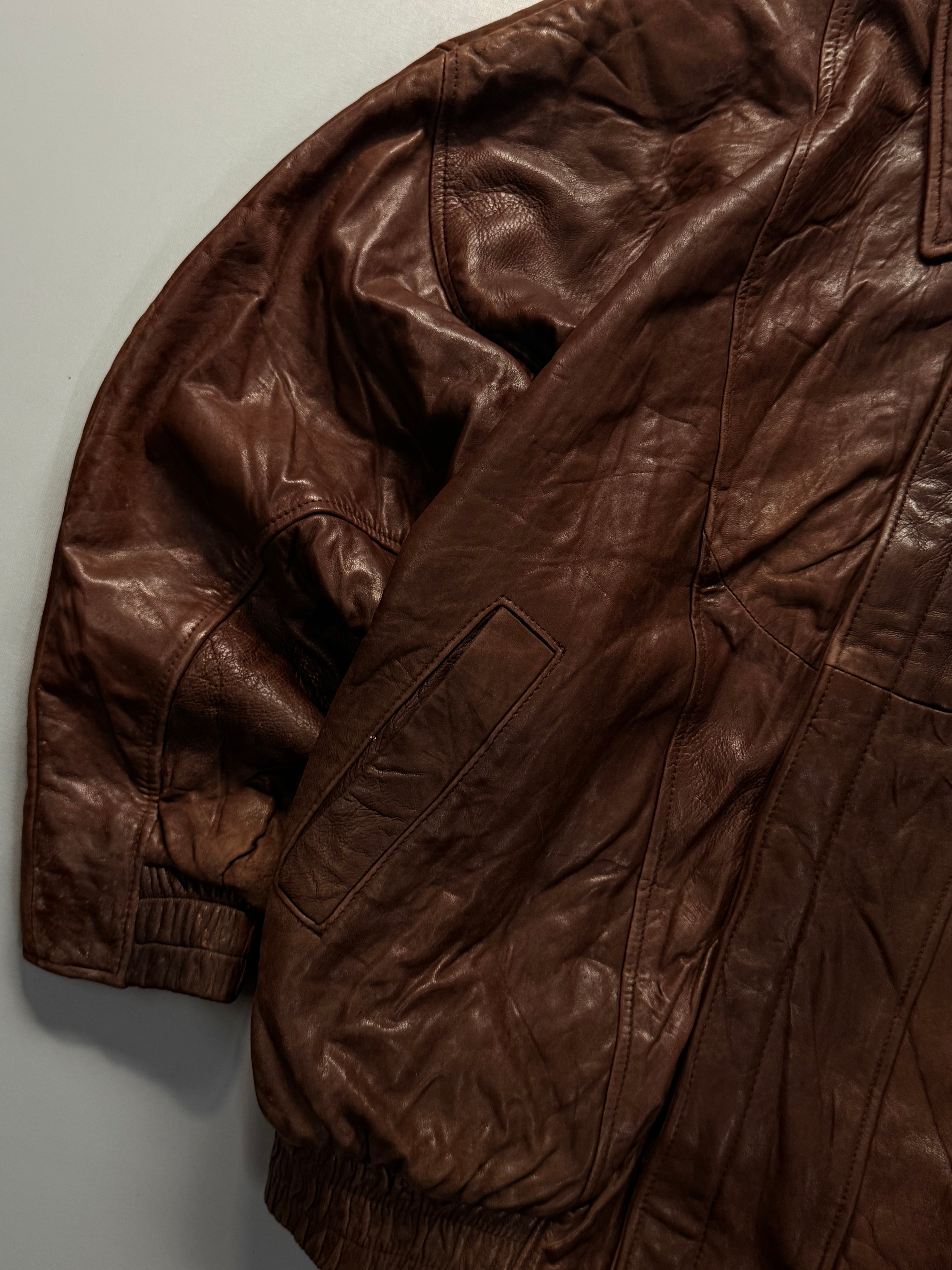 Bomber leather jacket(XL/2XL)